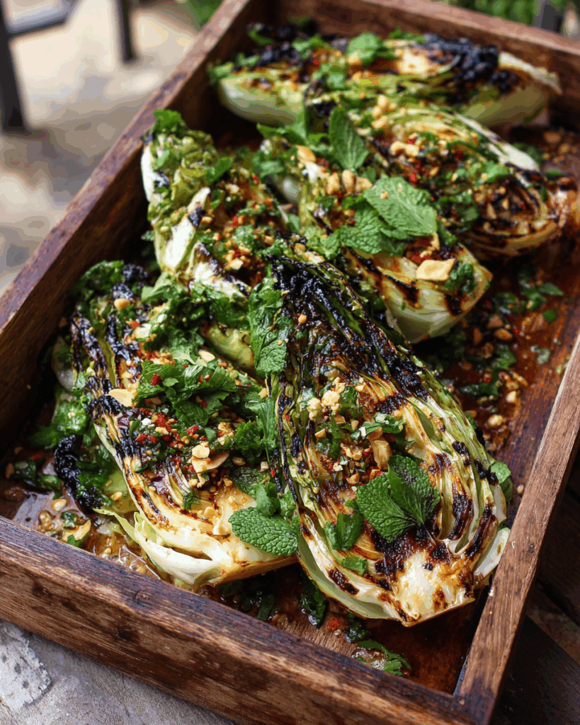 Labor Day Charred Cabbage with Thai Dressing – Bold, Tangy & Charred