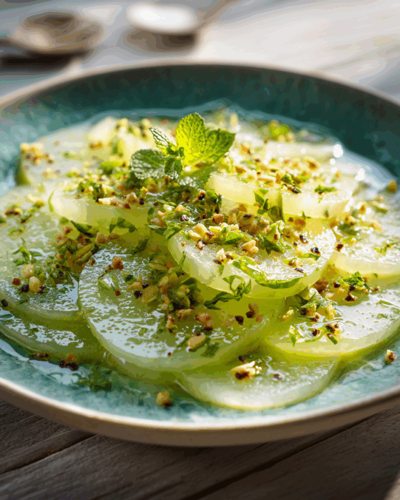 Honeydew Carpaccio with Mint