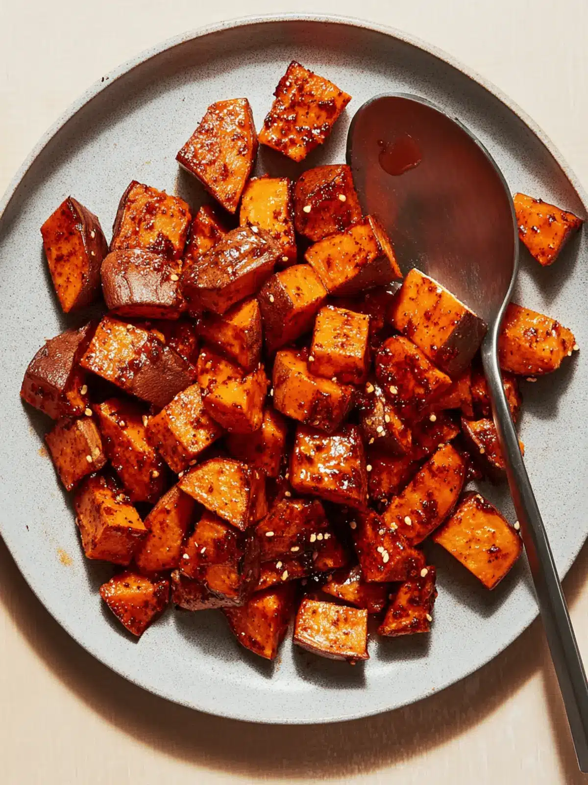 Roasted Sweet Potatoes With Spiced Maple Glaze