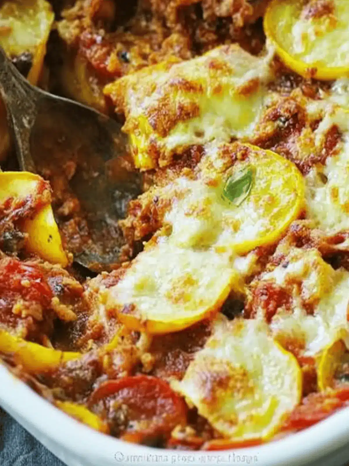 Summer Squash Casserole with Tomatoes and Mozzarella