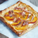 Peach Puff Pastry Tart with Prosciutto & Brie ~ Simple and Amazing