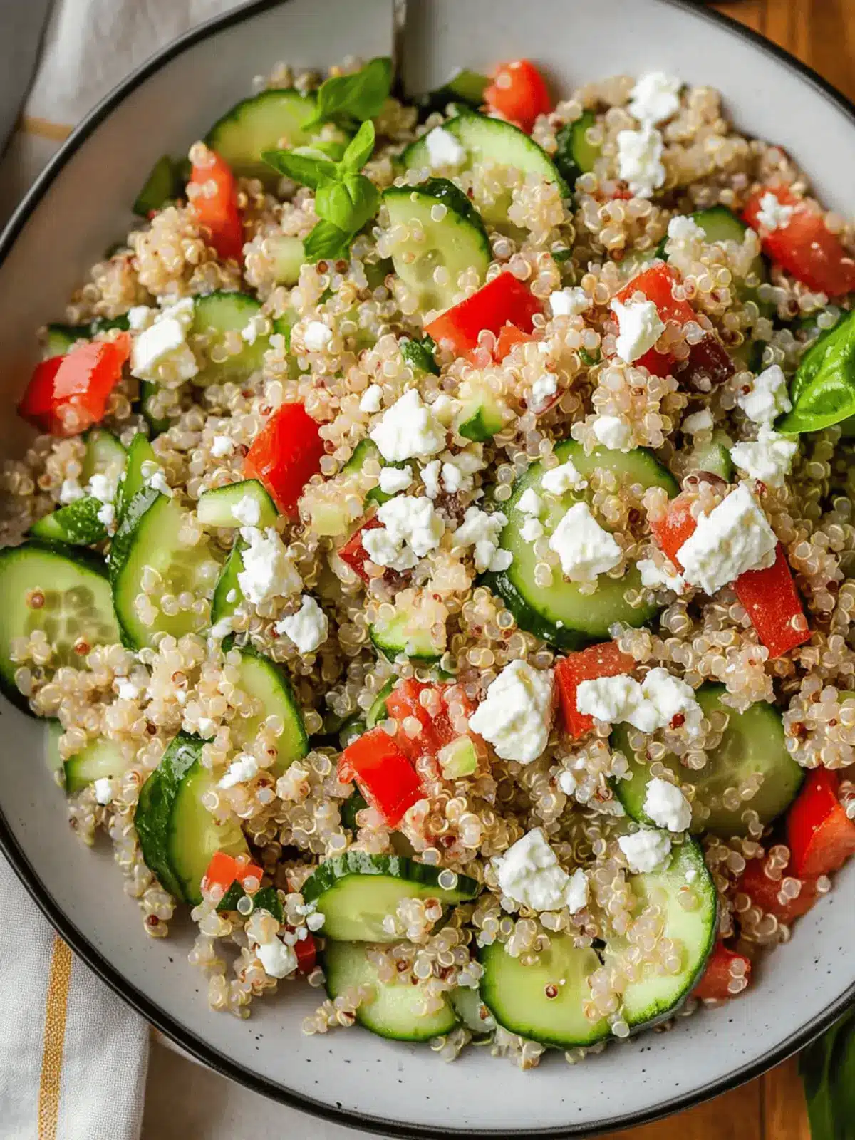 Easy Cucumber Quinoa Salad with Feta