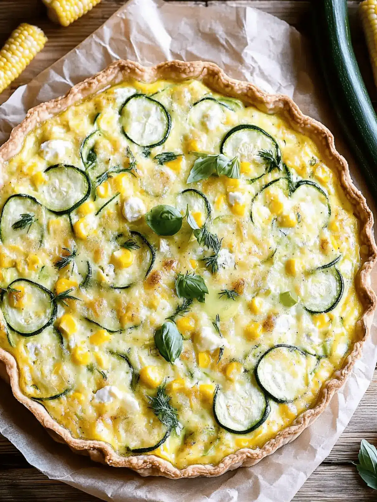 Crustless Corn and Zucchini Quiche