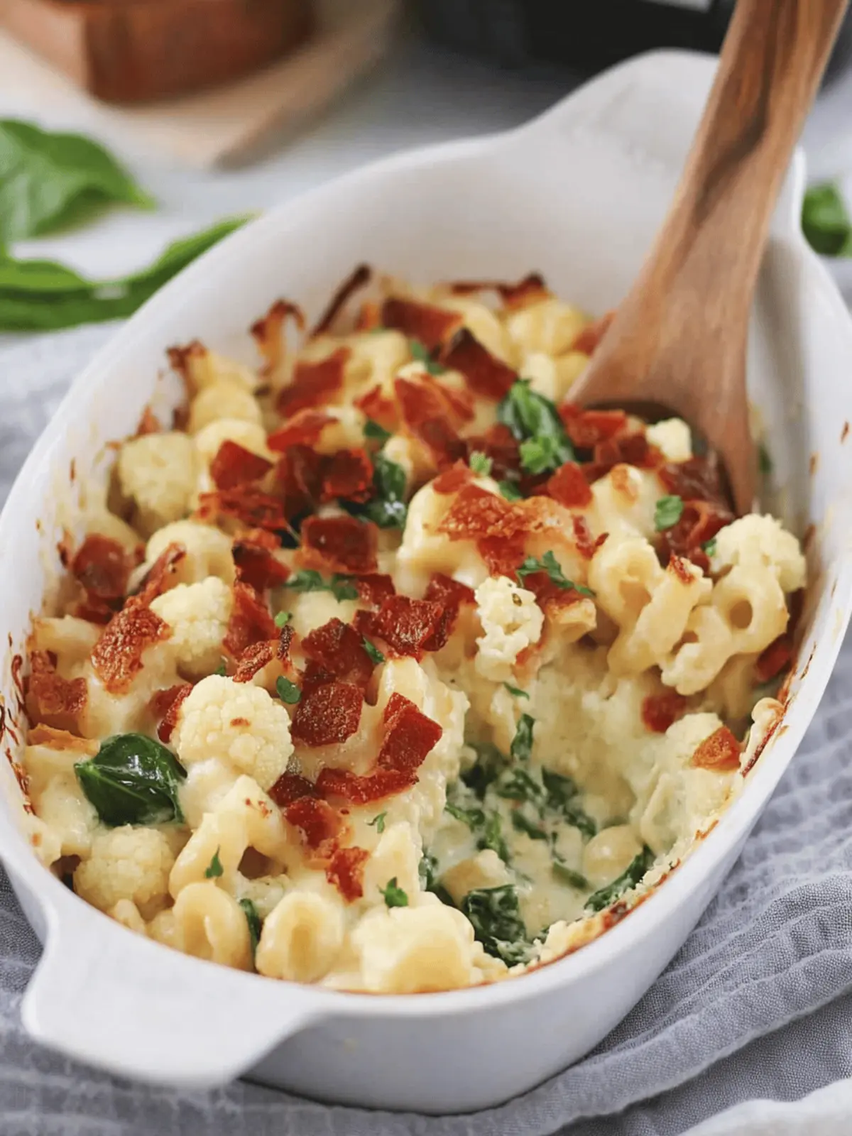 Spinach Cauliflower Mac and Cheese
