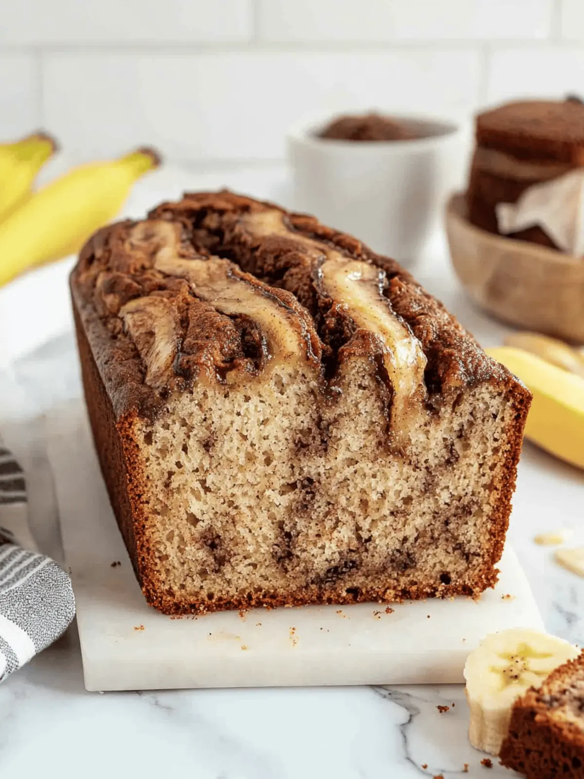 Cinnamon Swirled Banana Bread