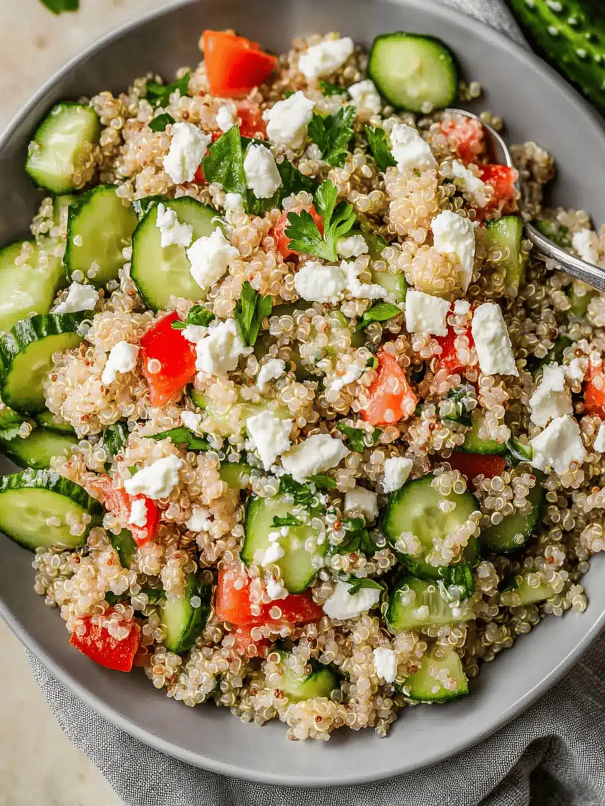 Easy Cucumber Quinoa Salad with Feta: Refreshing and Quick