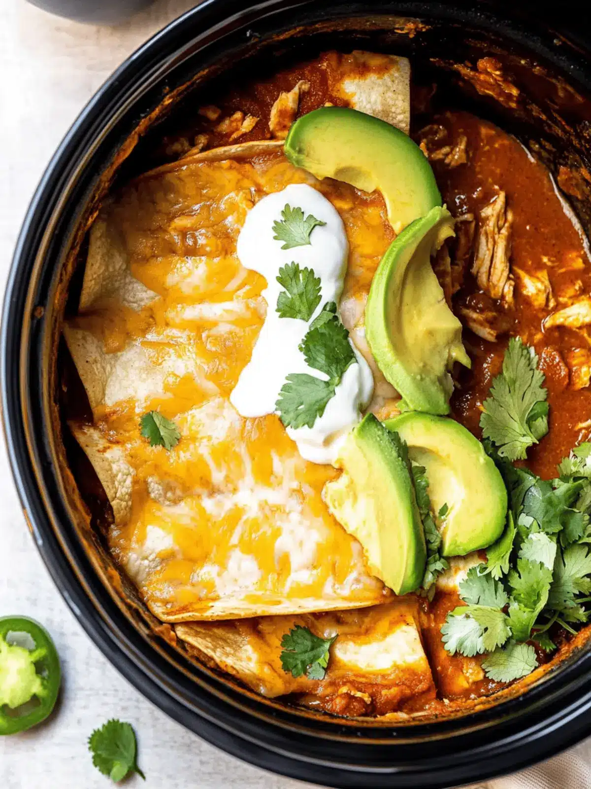 Slow Cooker Chicken Enchiladas