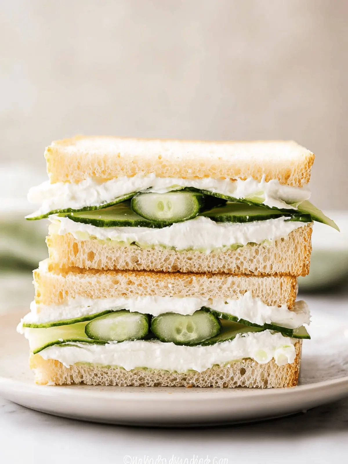 Classic Cream Cheese & English Cucumber Sandwich Bliss
