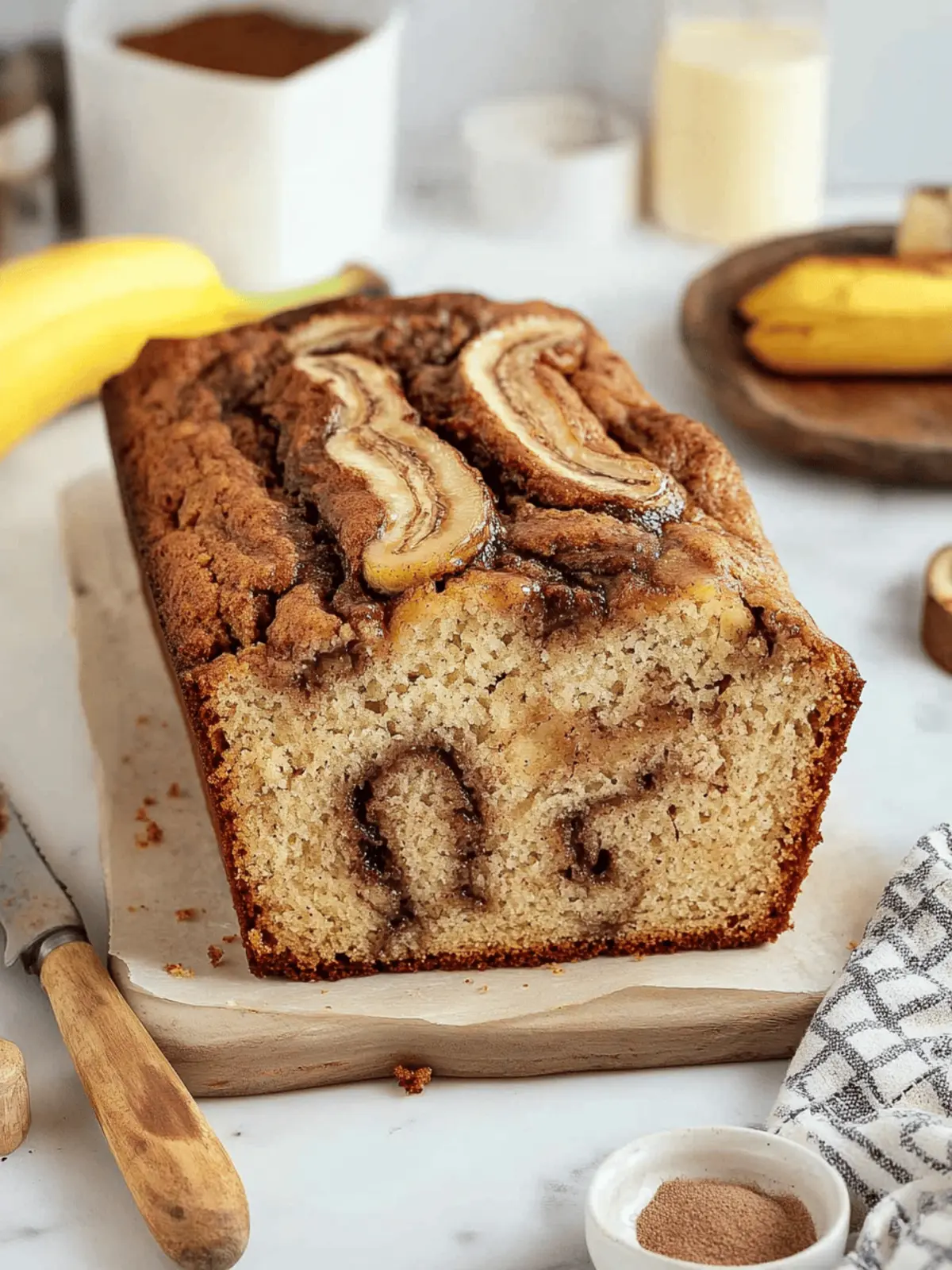 Cinnamon Swirled Banana Bread