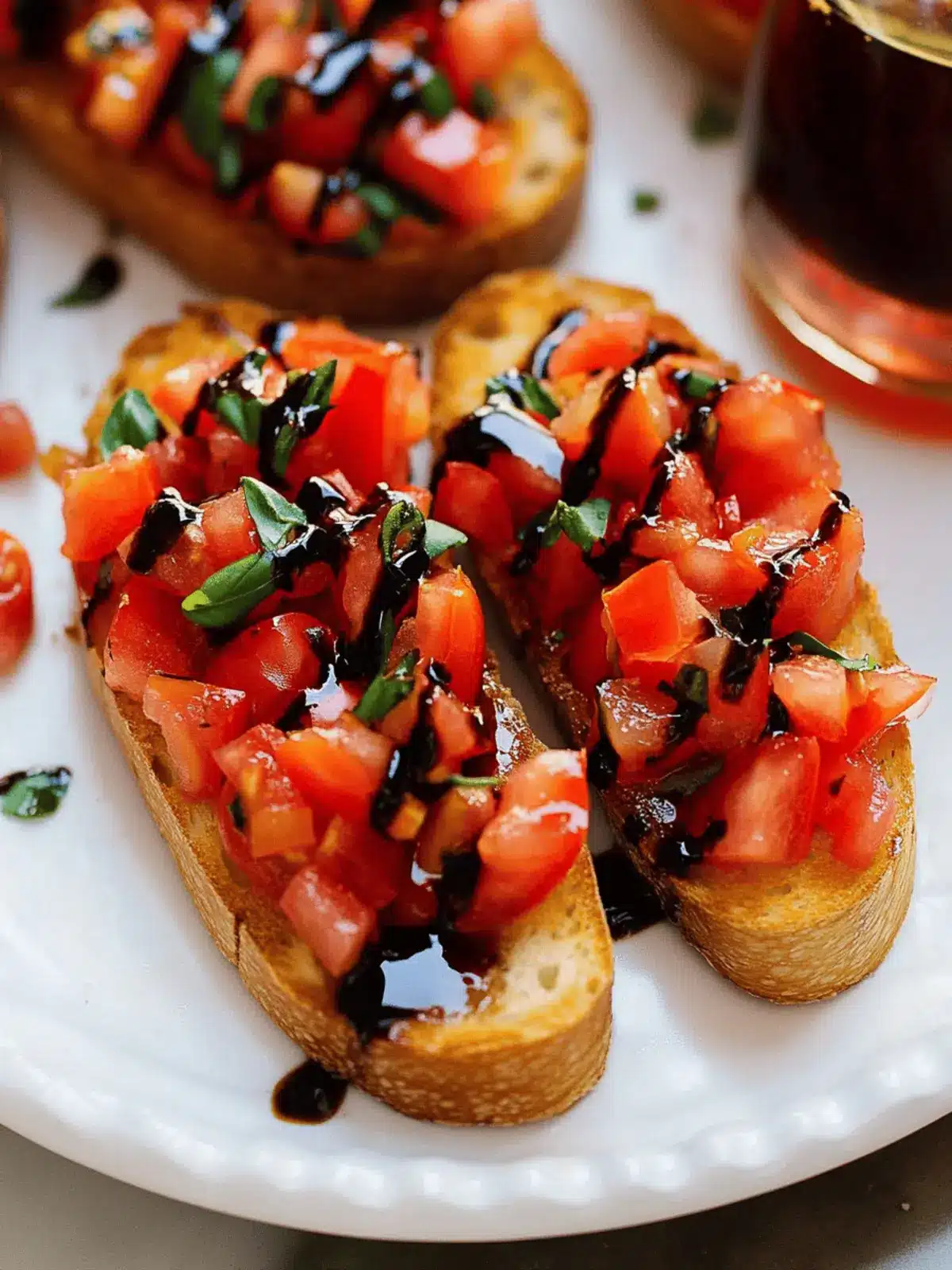 Irresistible Tomato Basil Bruschetta with Balsamic Drizzle