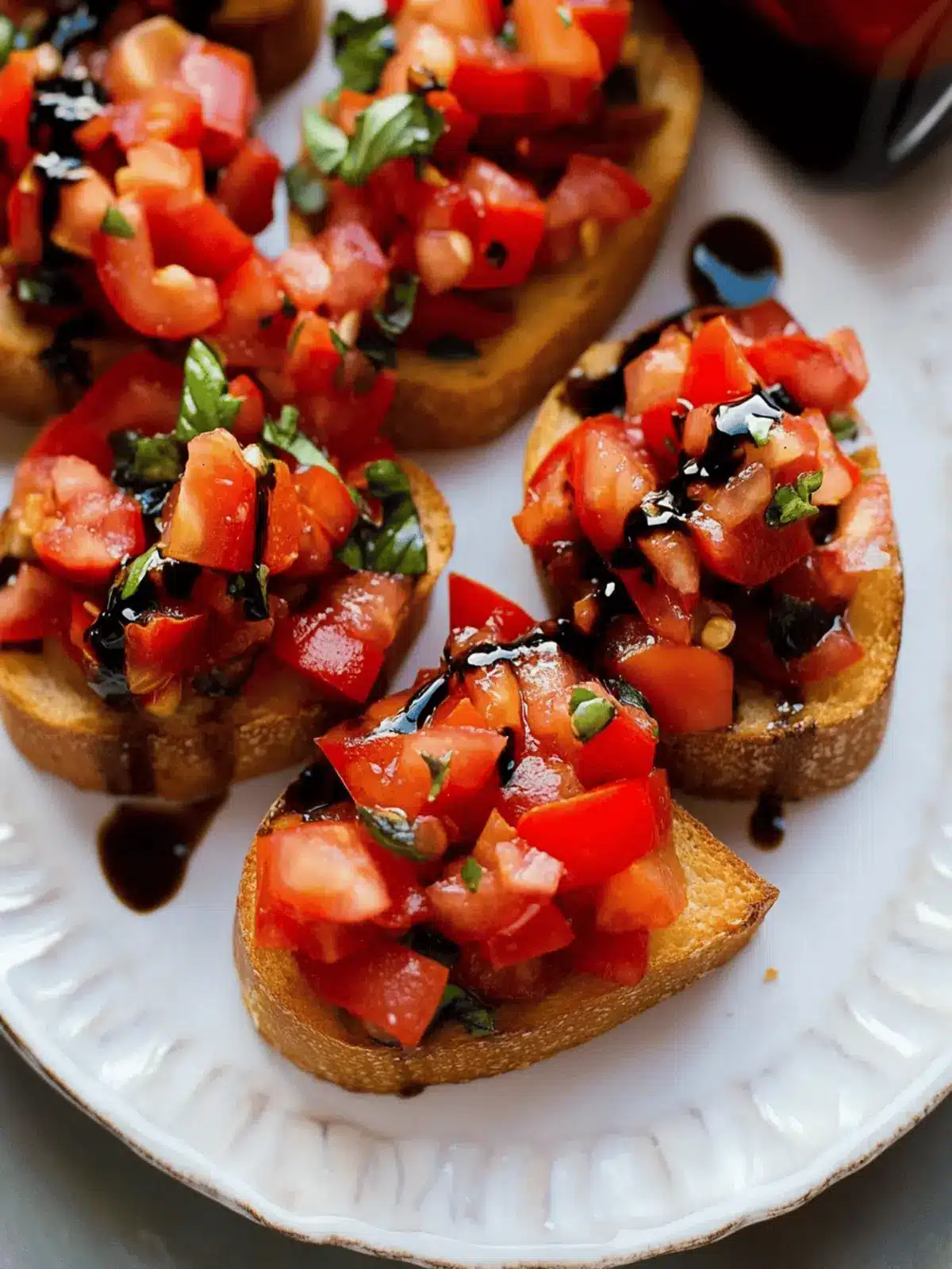 Irresistible Tomato Basil Bruschetta with Balsamic Drizzle