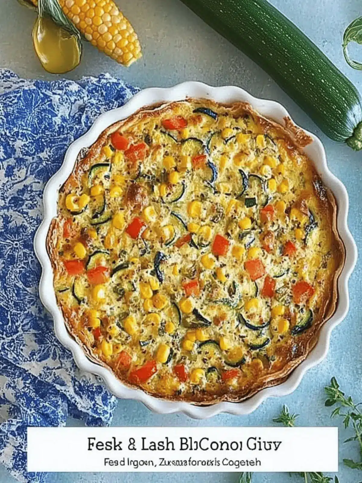 Fresh Corn, Bell Pepper and Zucchini Crustless Quiche Delight 5 Fresh Corn, Bell Pepper and Zucchini Crustless Quiche