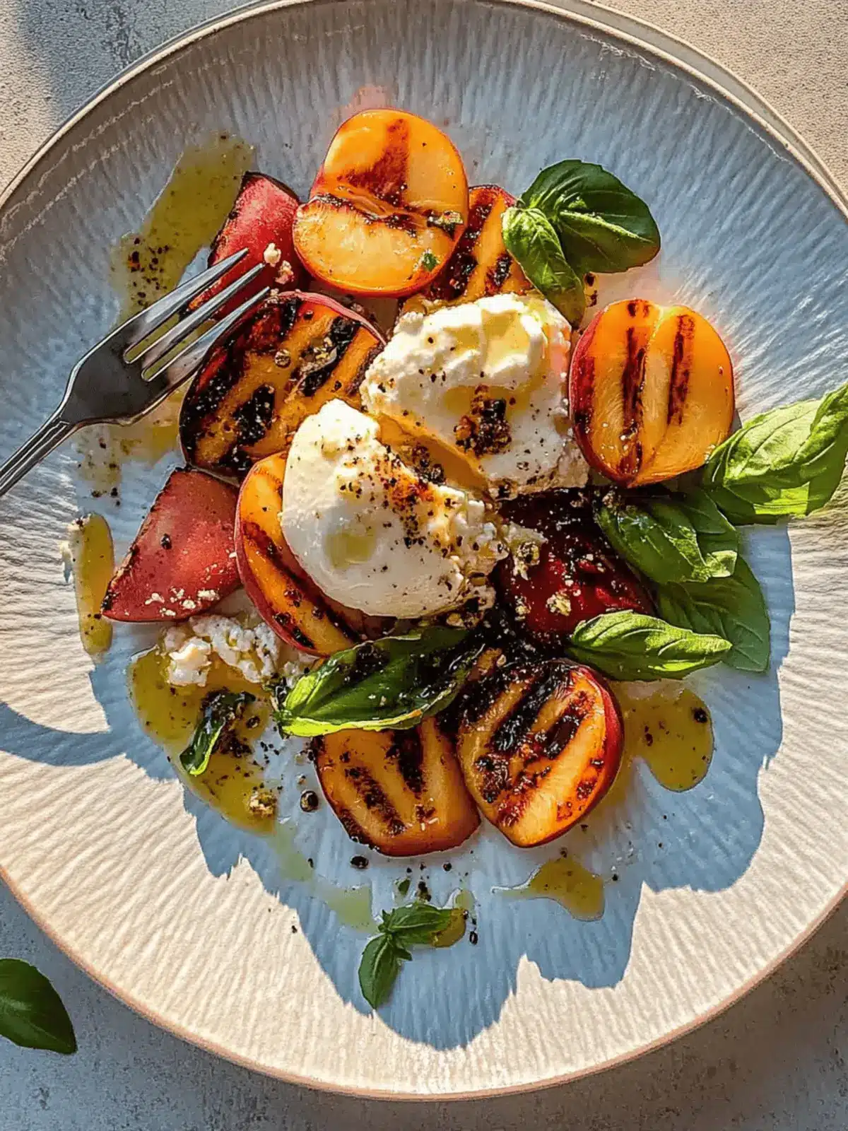 Grilled Peach & Burrata Salad