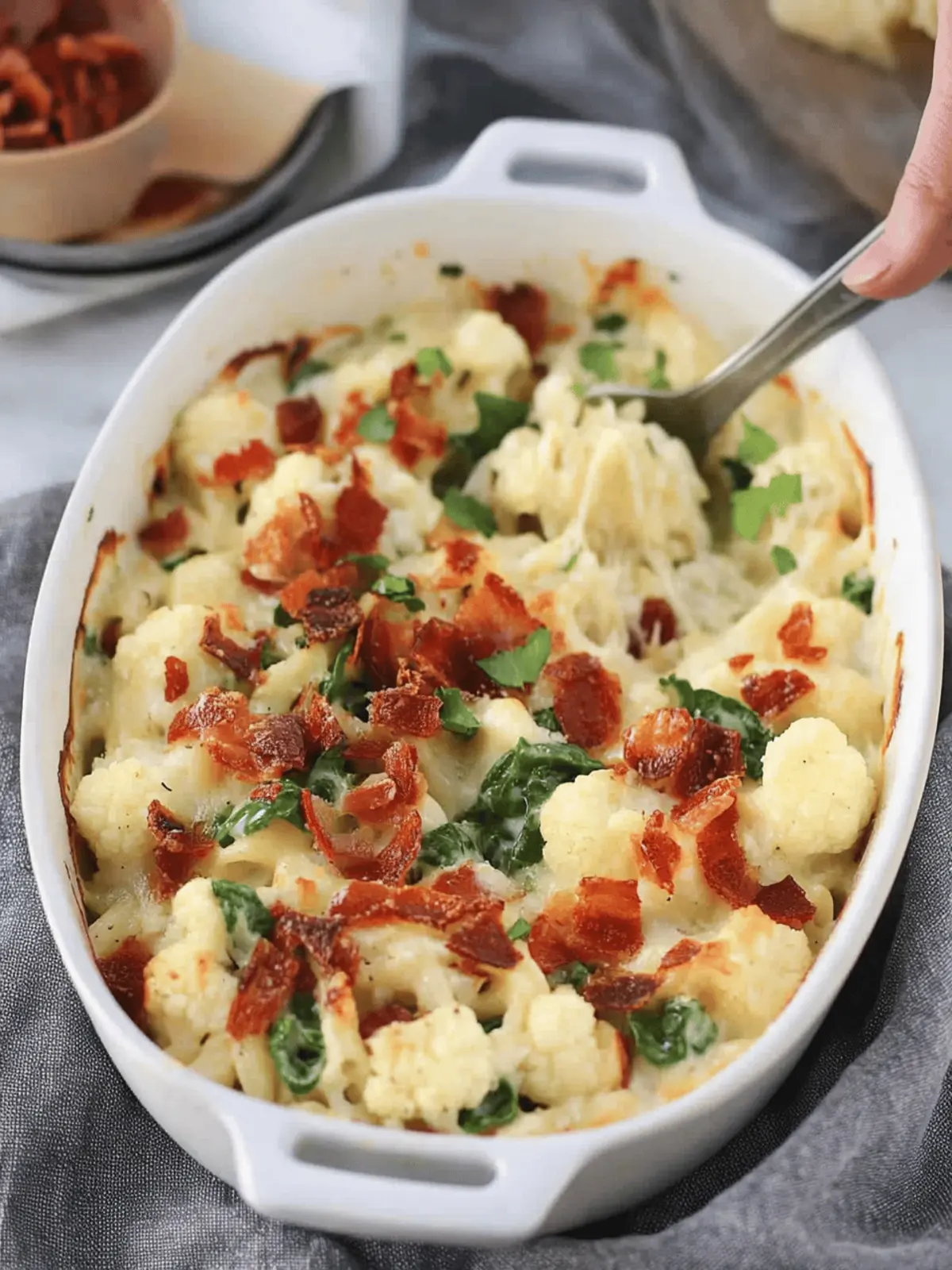 Spinach Cauliflower Mac and Cheese