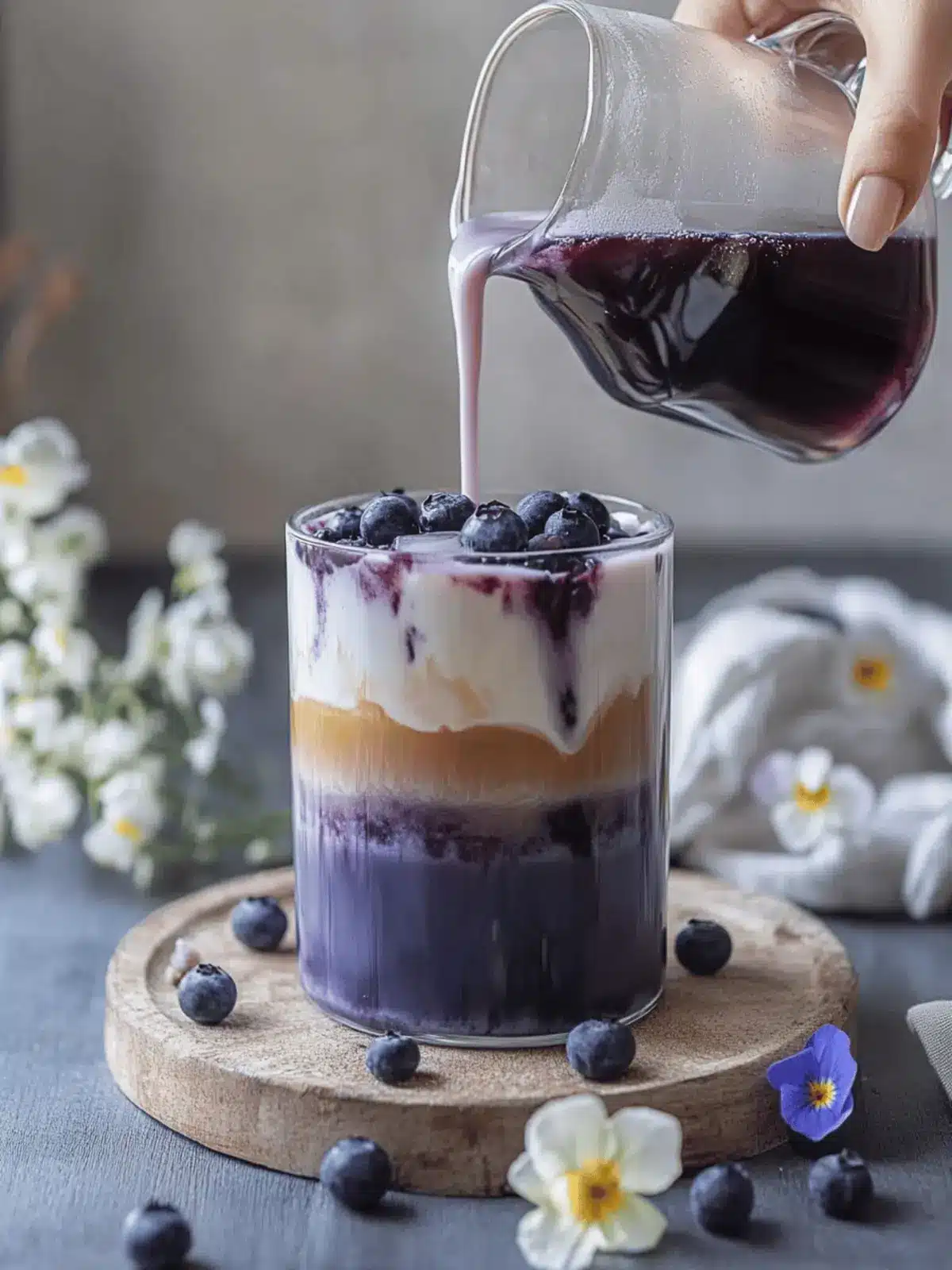 Iced Blueberry Latte Bliss: Delight in Homemade Flavor