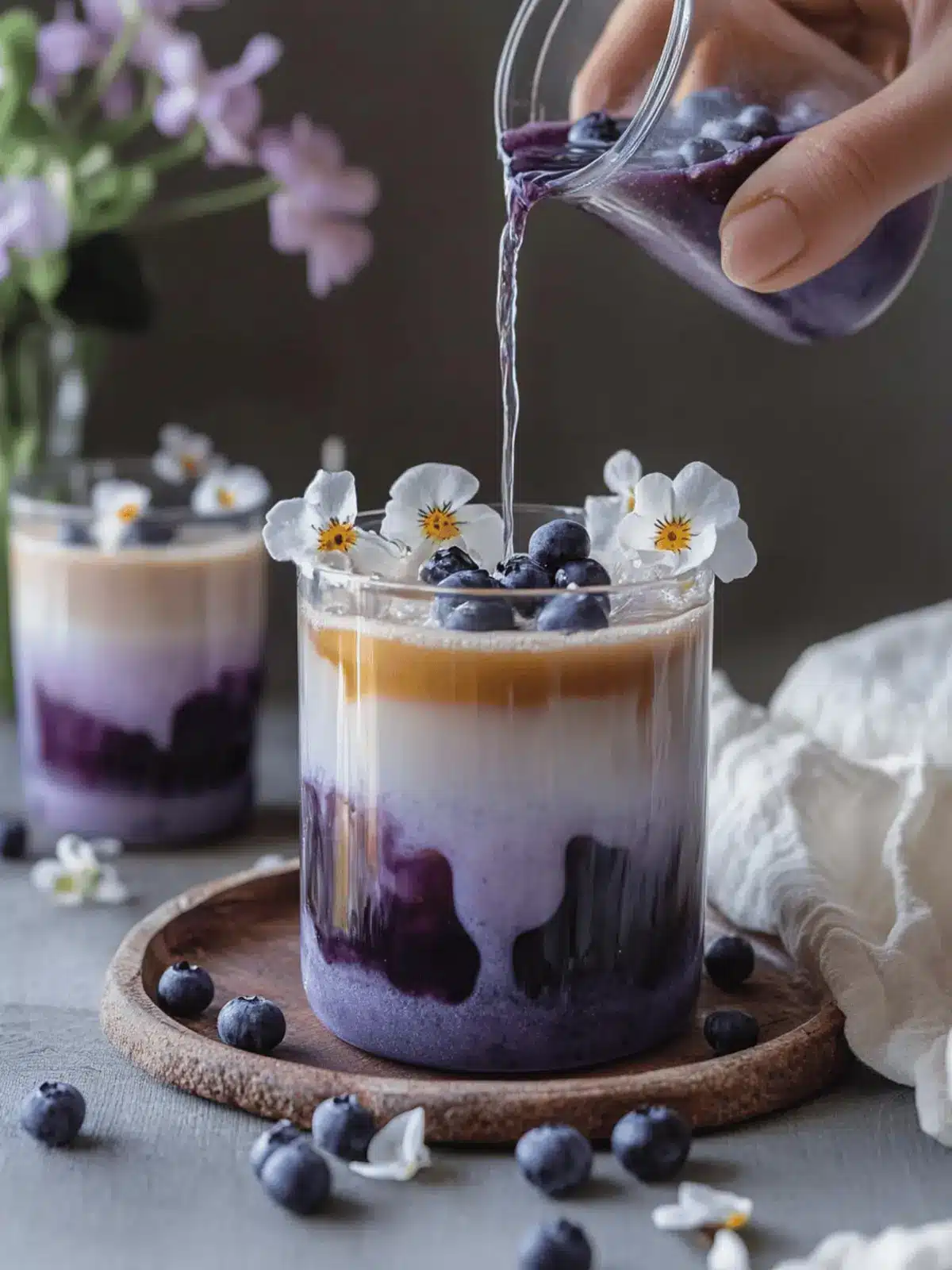 Iced Blueberry Latte Bliss: Delight in Homemade Flavor