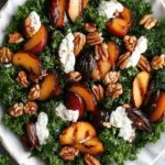 Grilled Plumcot Kale Salad with Cinnamon Candied Nuts