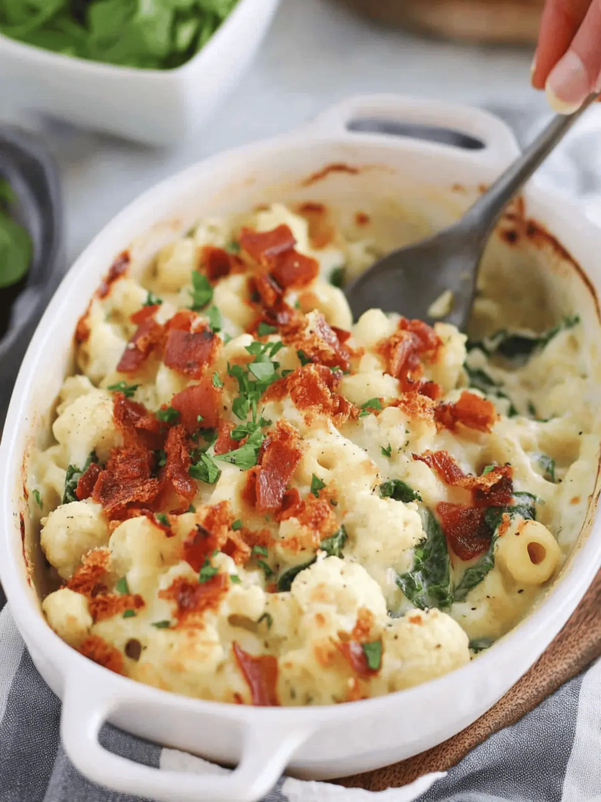 Spinach Cauliflower Mac and Cheese