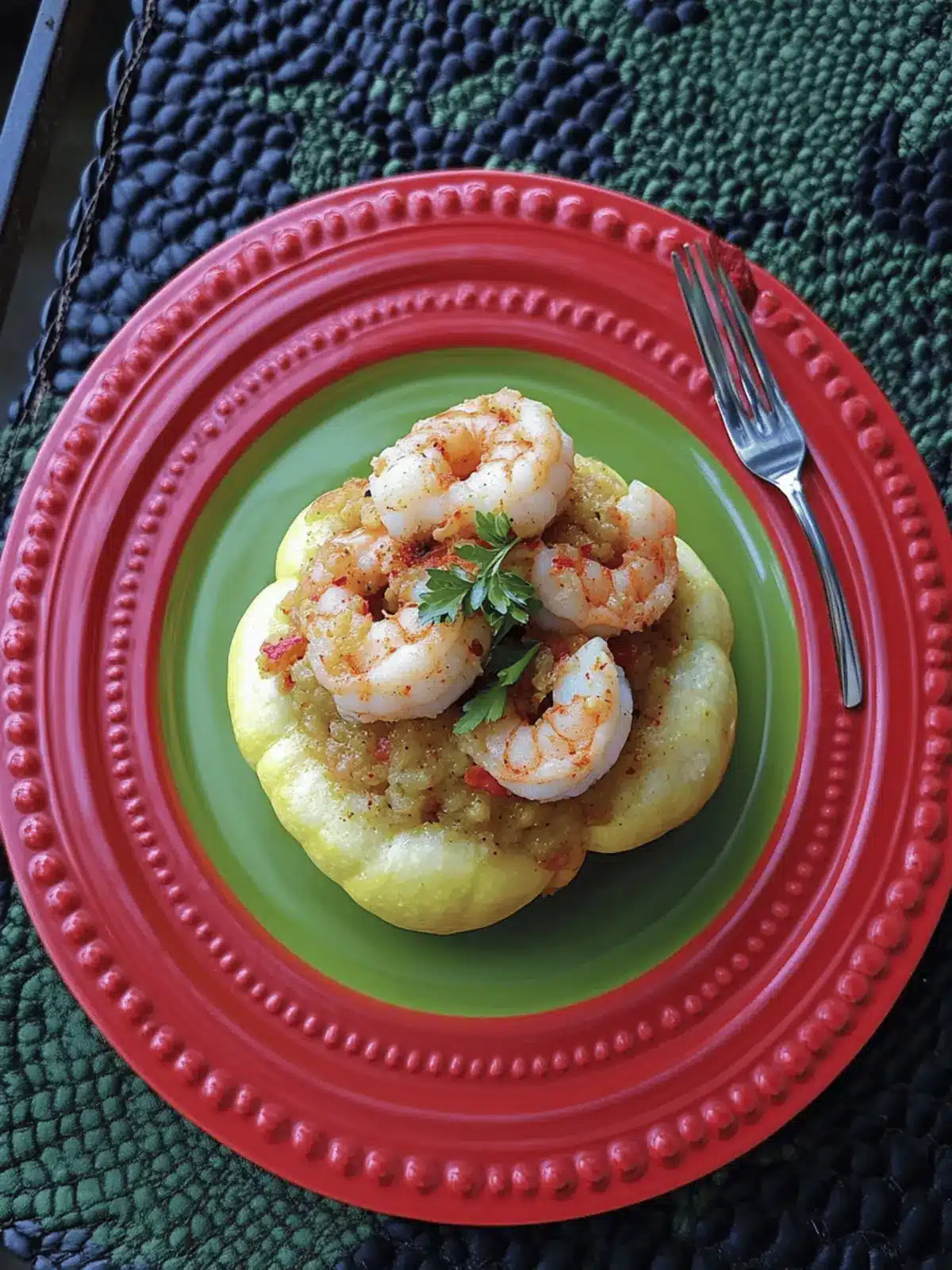 Cajun-Inspired Shrimp-Stuffed Patty Pan Squash Delight