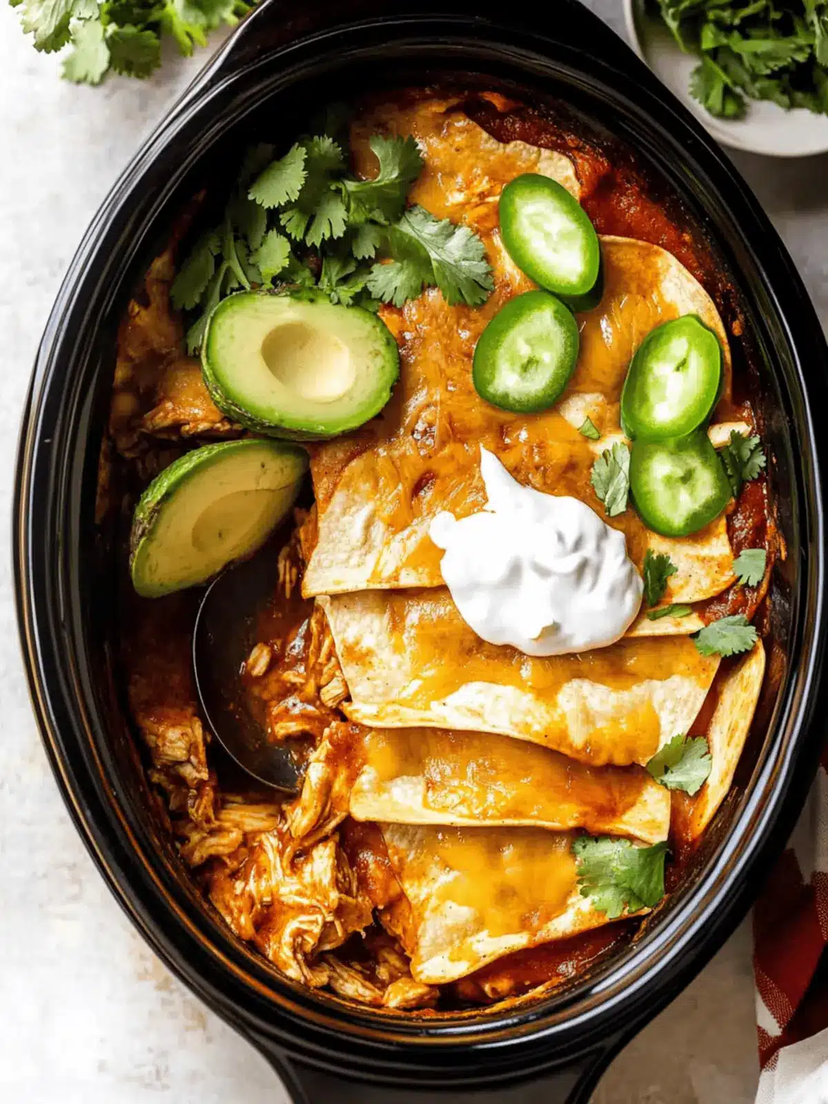 Slow Cooker Chicken Enchiladas
