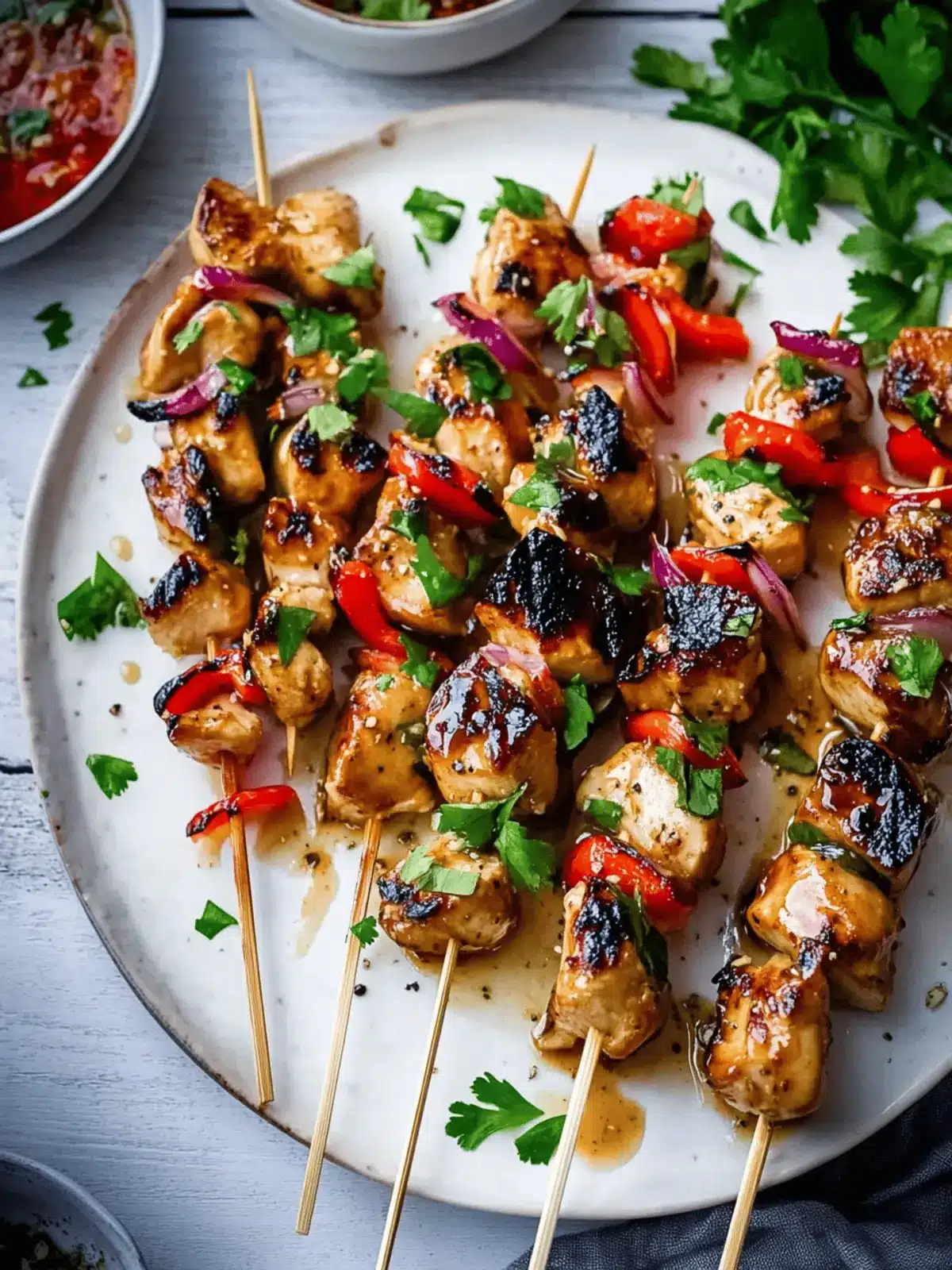 Sweet and Smoky Honey Garlic Chicken Skewers Recipe
