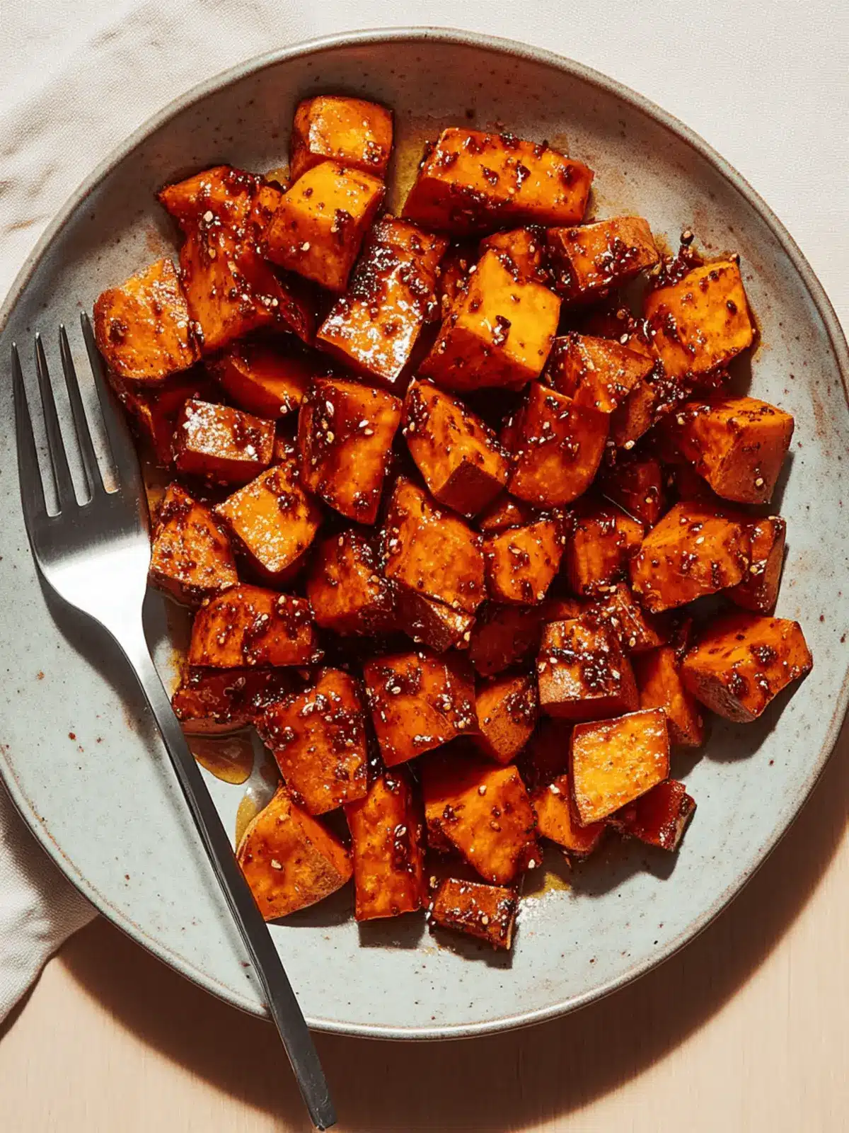 Roasted Sweet Potatoes With Spiced Maple Glaze
