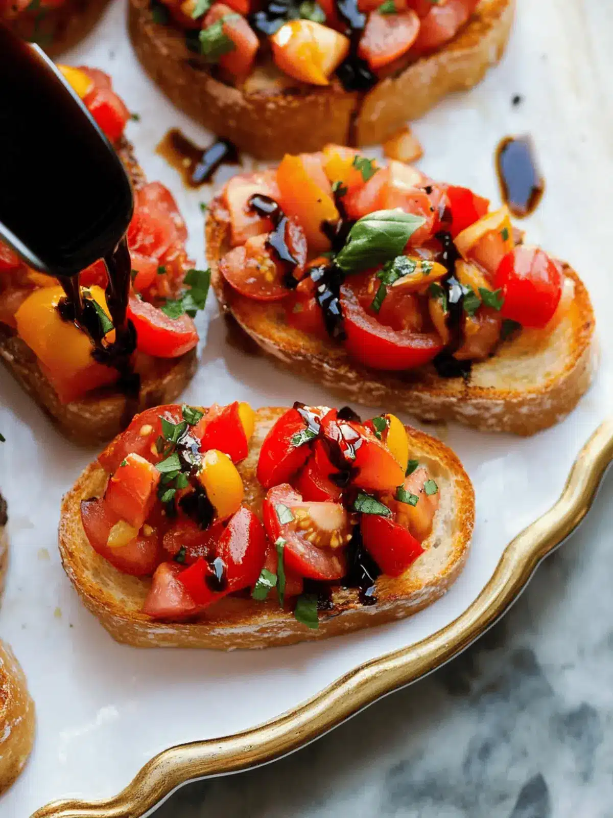 Irresistible Tomato Basil Bruschetta with Balsamic Drizzle