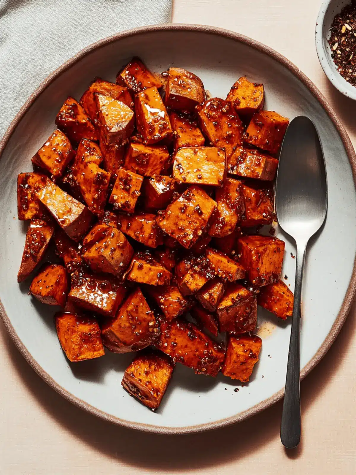 Roasted Sweet Potatoes With Spiced Maple Glaze