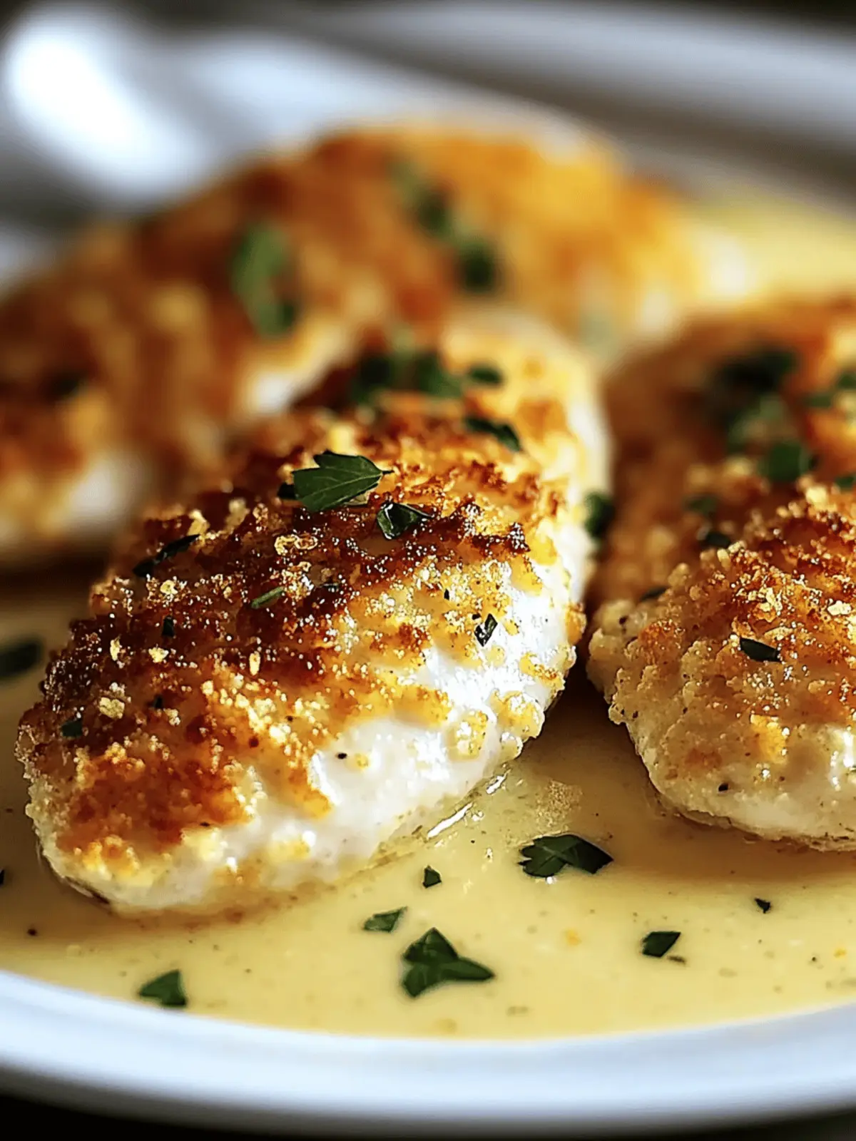 Indulgent Lemon Pecorino Crusted Chicken with Creamy Lemon Sauce