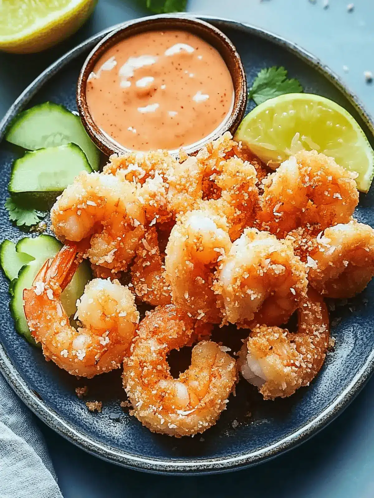 Crunchy Coconut-Sesame Shrimp with Spicy Lime Mayo Delight
