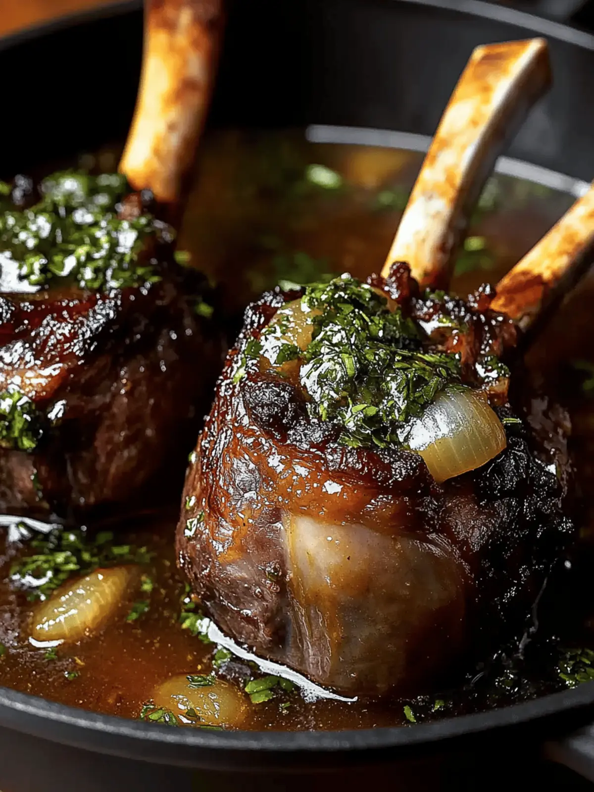Indulgent Slow-Cooked Lamb Shanks with Herby Gravy Bliss