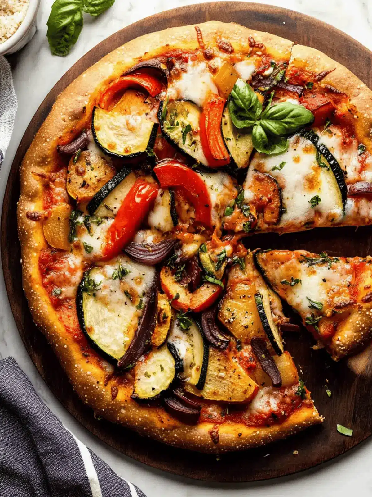 Roasted Vegetable Whole Wheat Pizza