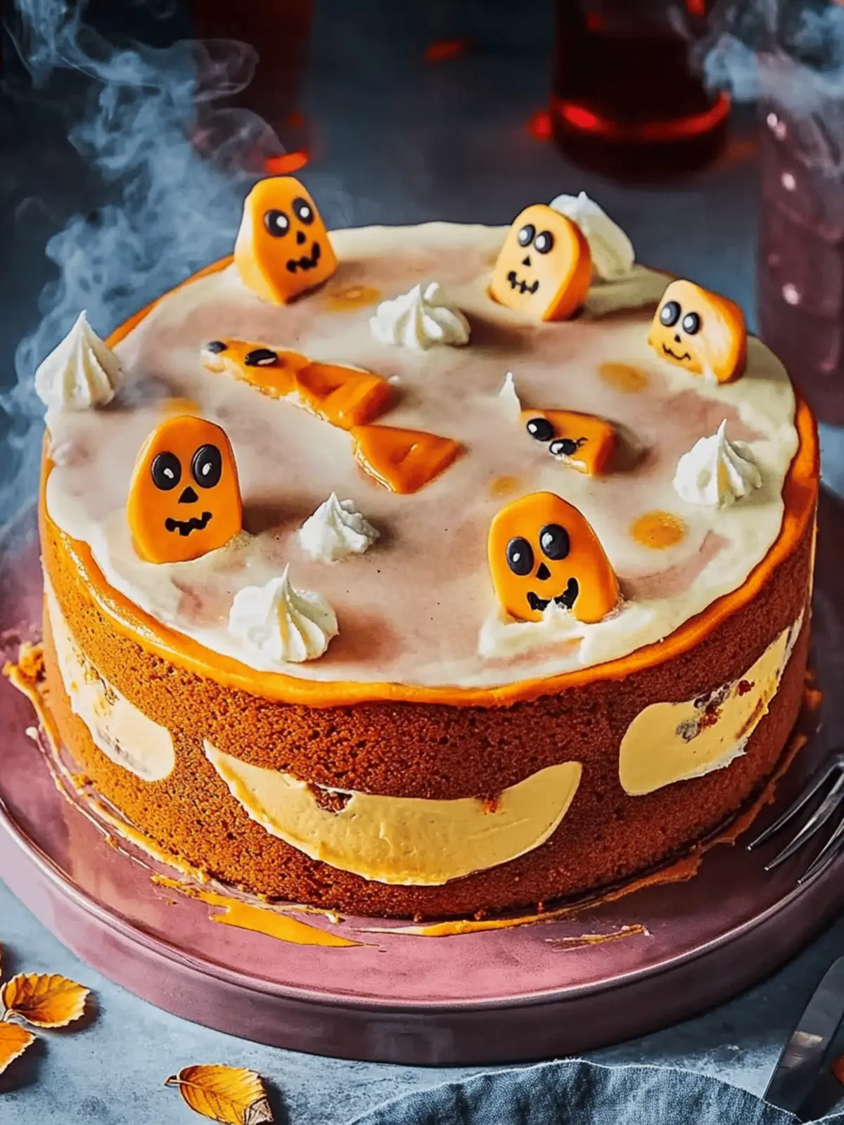 Spiced pumpkin Halloween cake