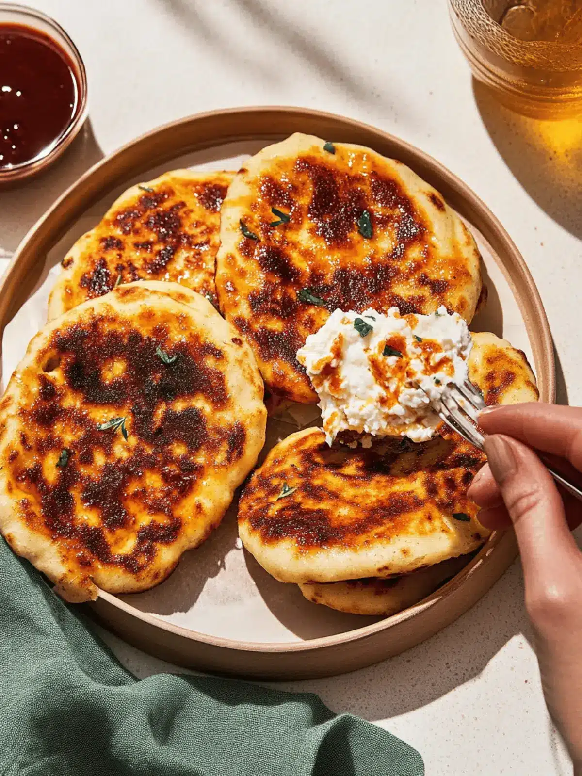Chili Crisp Cottage Cheese Flatbreads