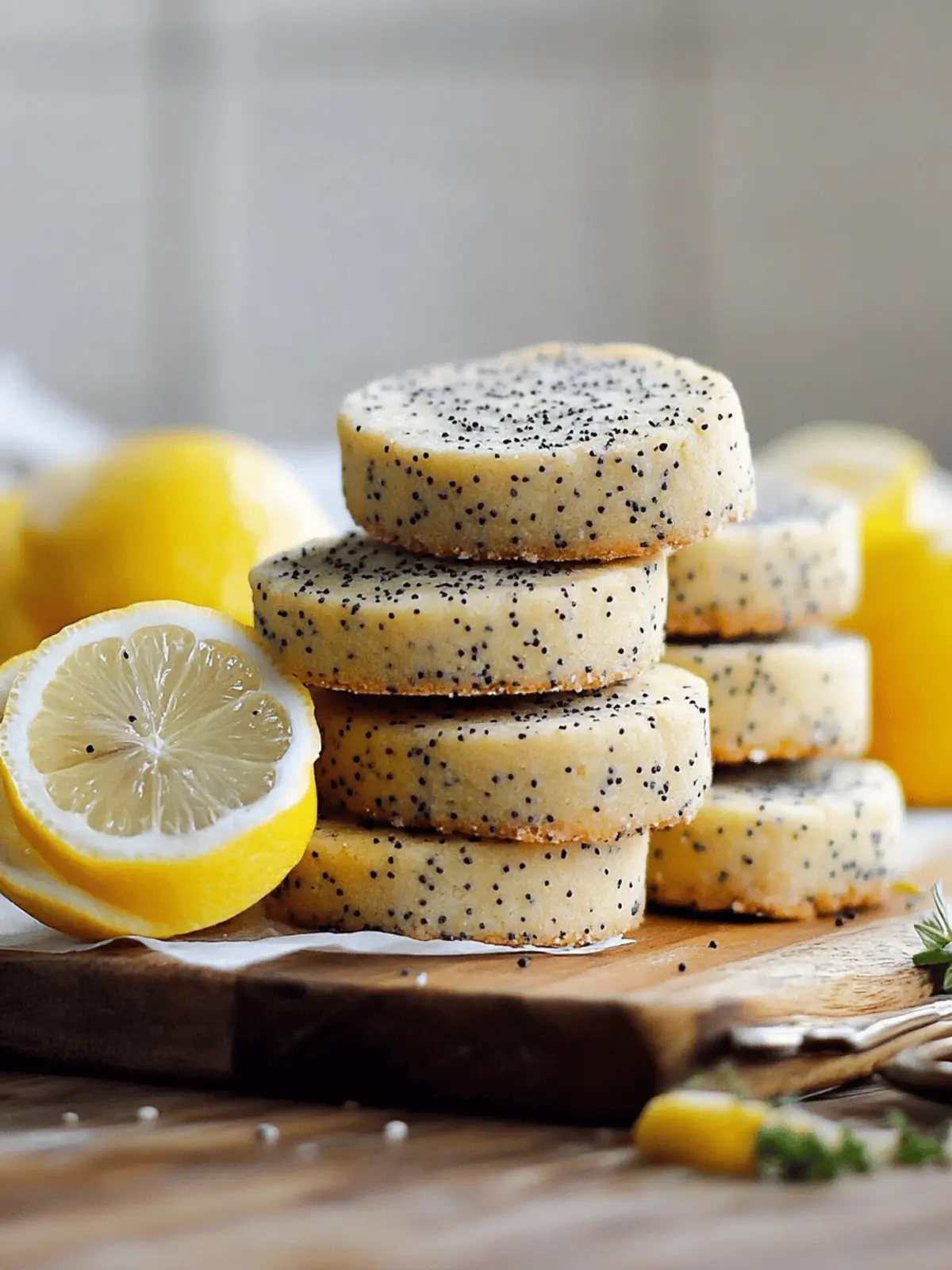 Lemon Poppy Seed Shortbread Cookies