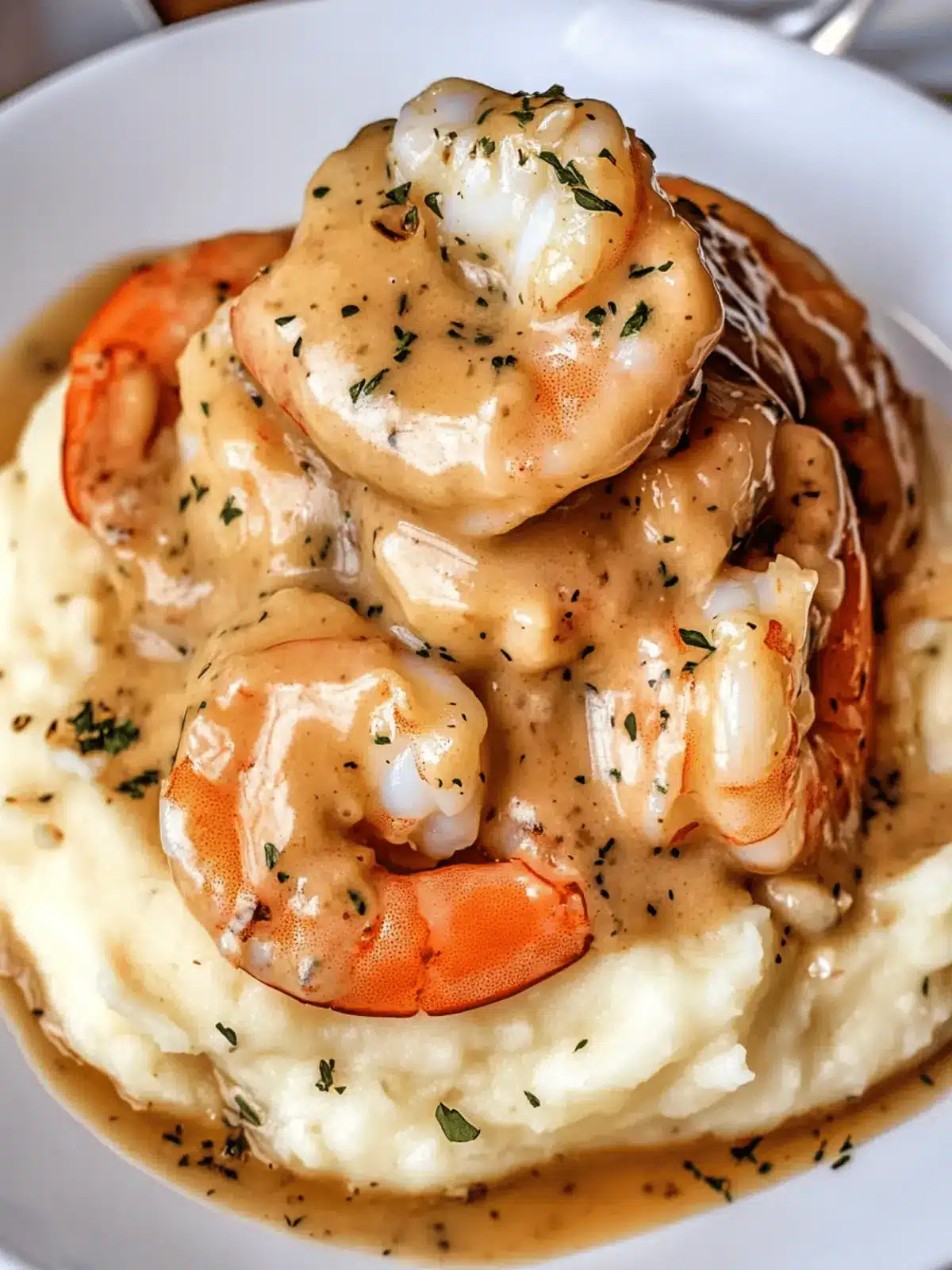 Creamy Garlic Shrimp Over Mashed Potatoes – A Luxurious Comfort Food Classic