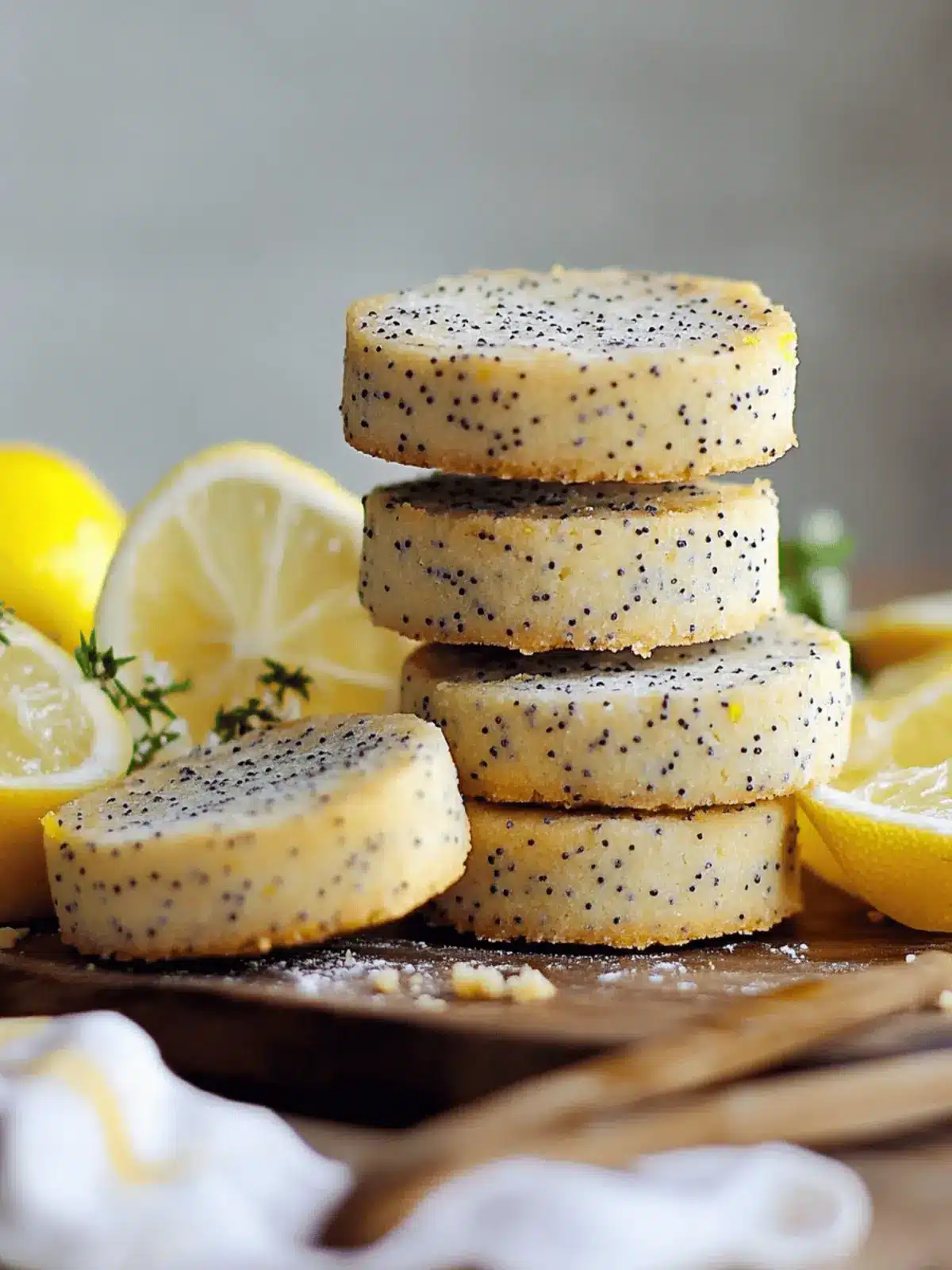 Lemon Poppy Seed Shortbread Cookies