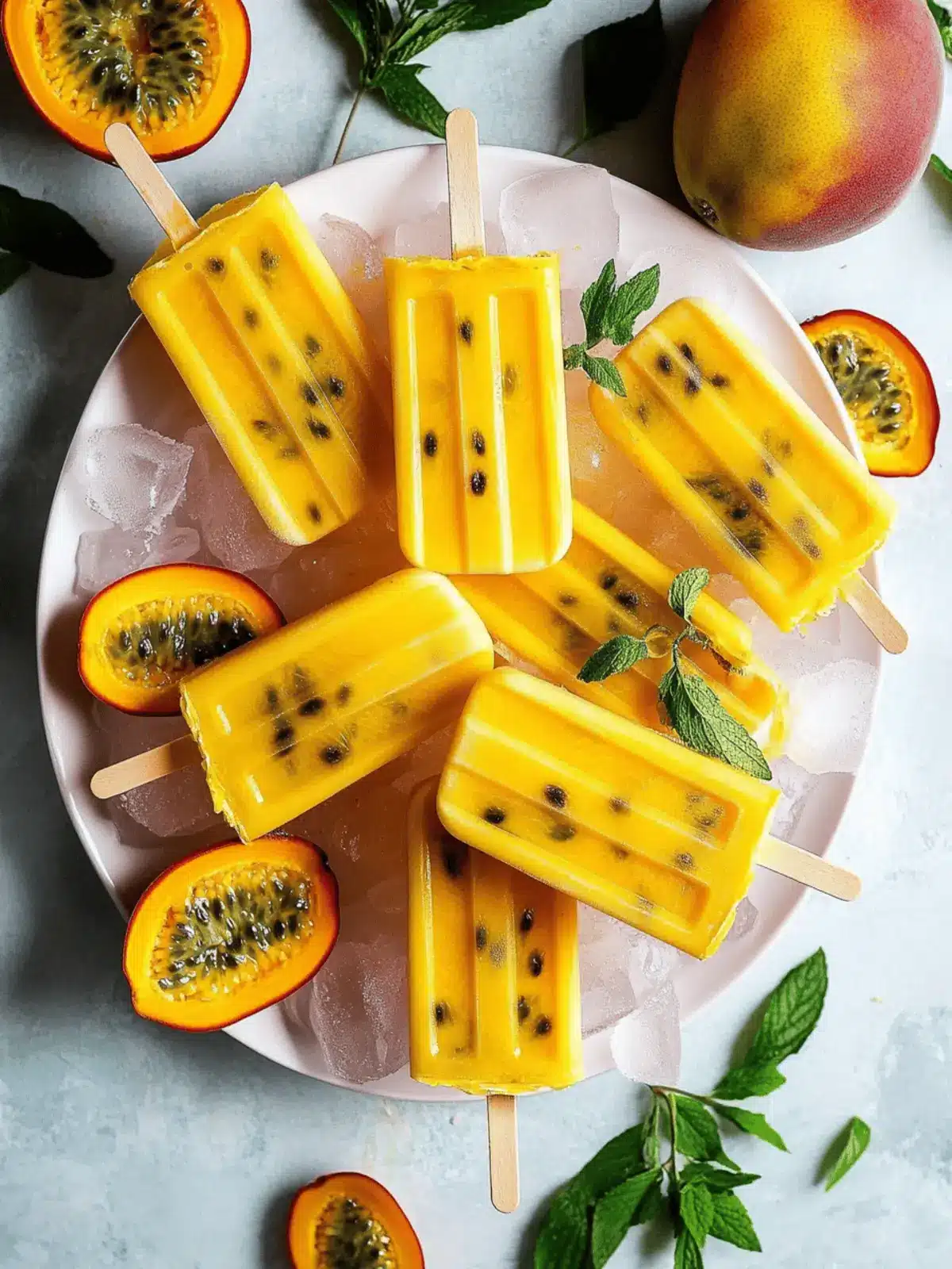 Mango Passion Fruit Popsicles