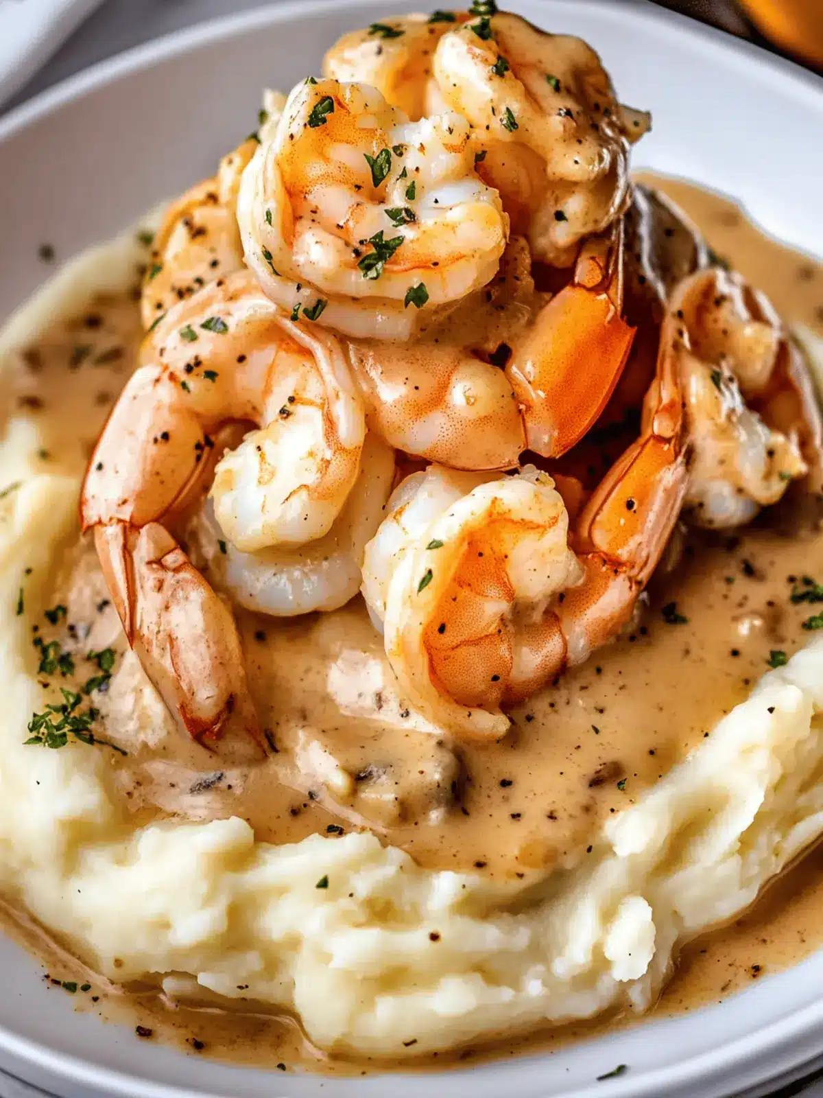 Creamy Garlic Shrimp Over Mashed Potatoes – A Luxurious Comfort Food Classic