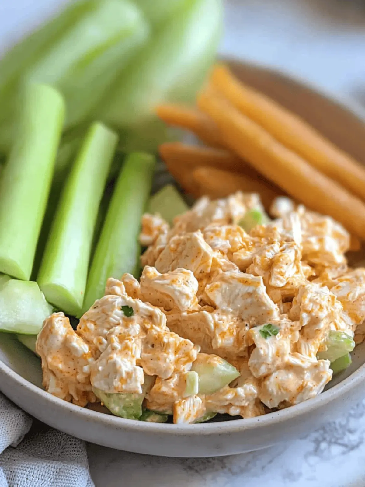 High Protein Buffalo Chicken Salad (Healthy, Easy)