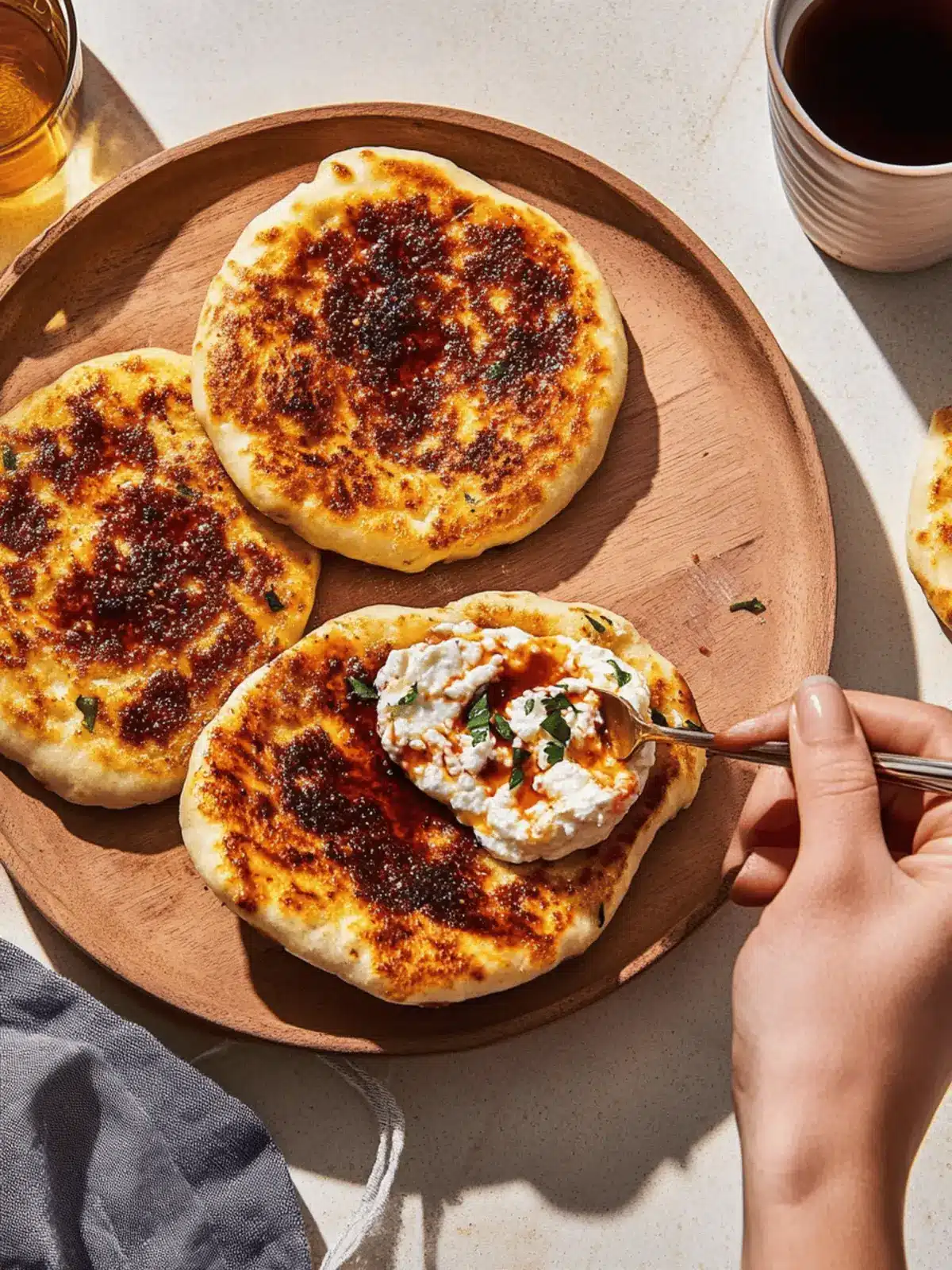 Chili Crisp Cottage Cheese Flatbreads