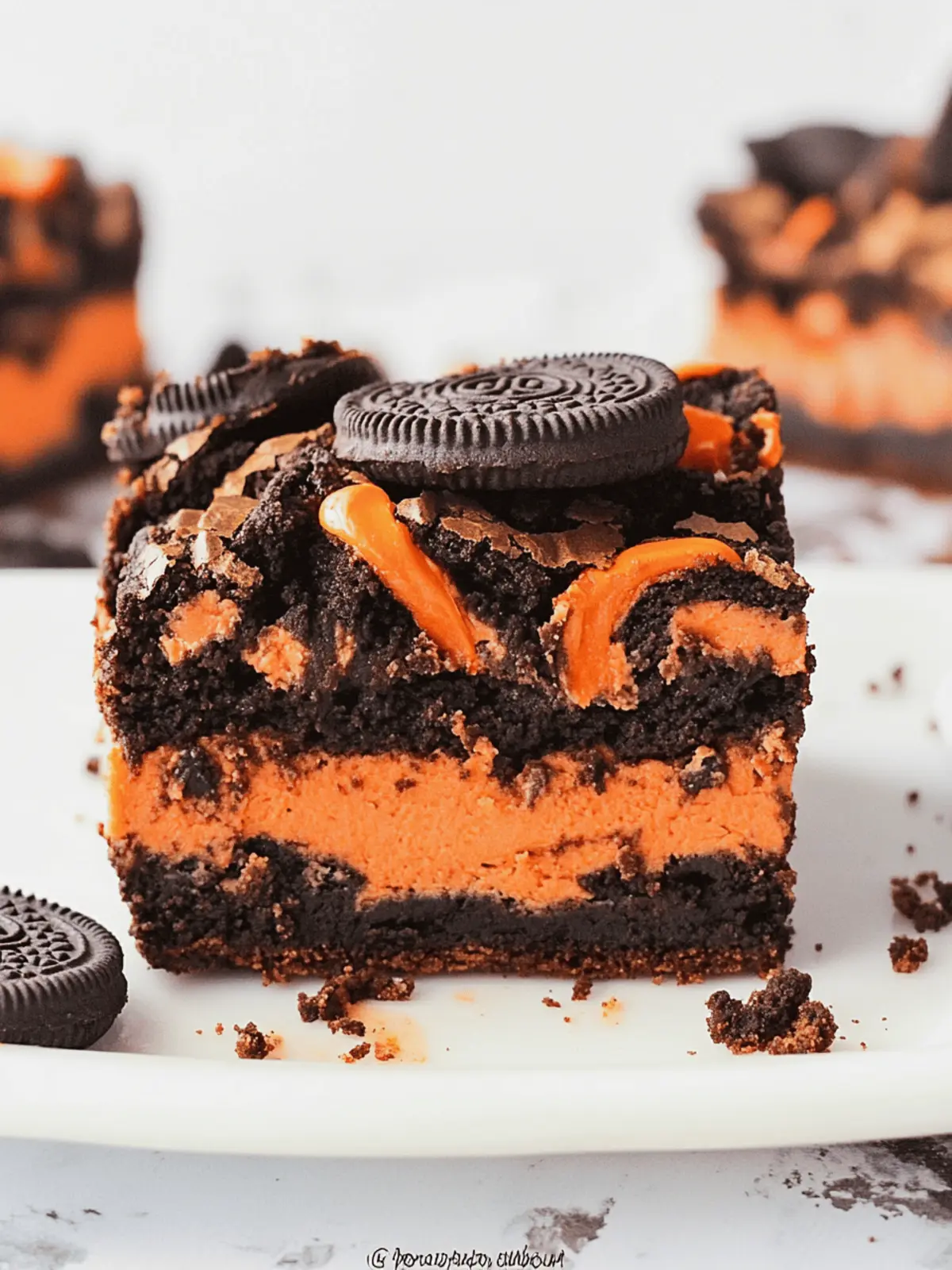 Oreo Layered Halloween Brownies