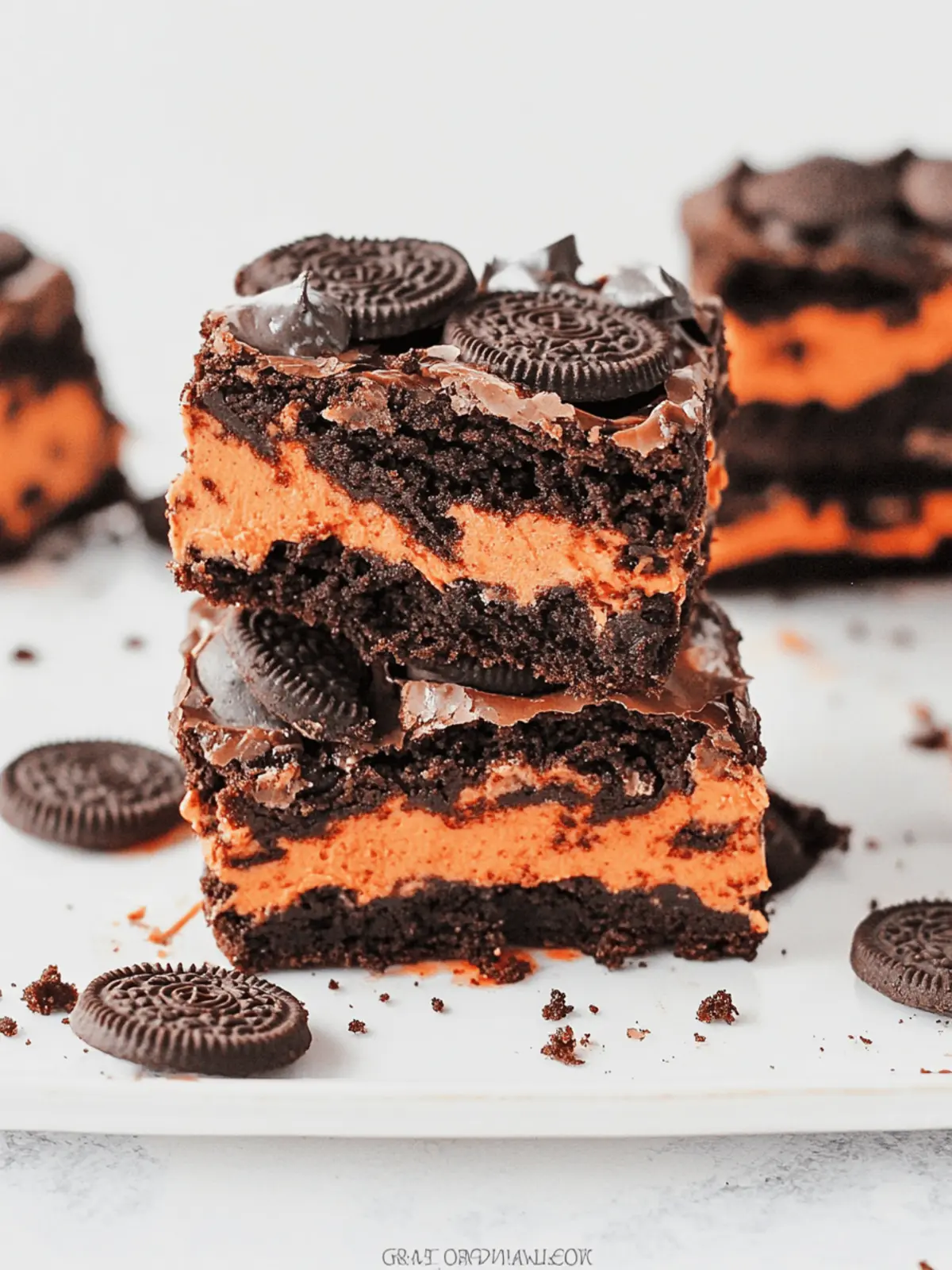Oreo Layered Halloween Brownies