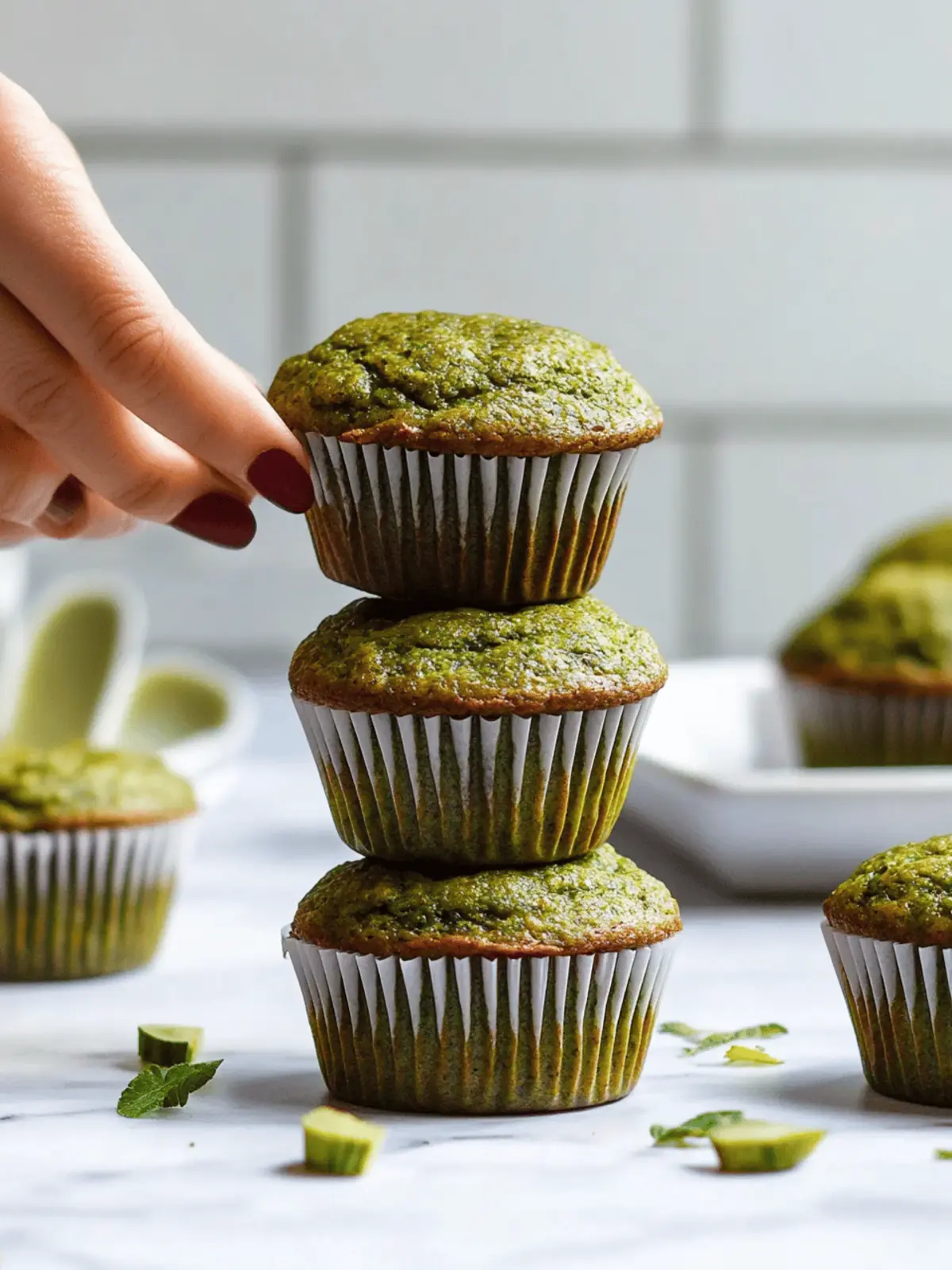 Zucchini Matcha Muffins