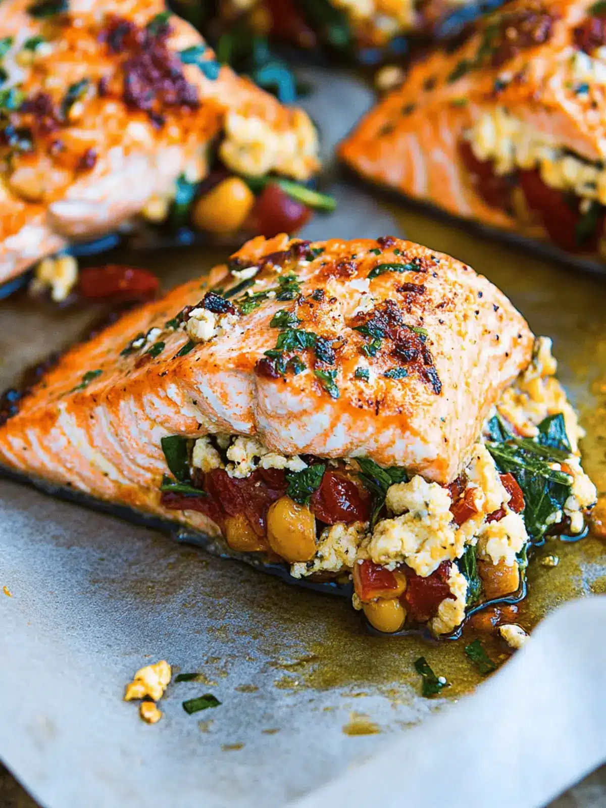 4-Ingredient Mediterranean Stuffed Salmon