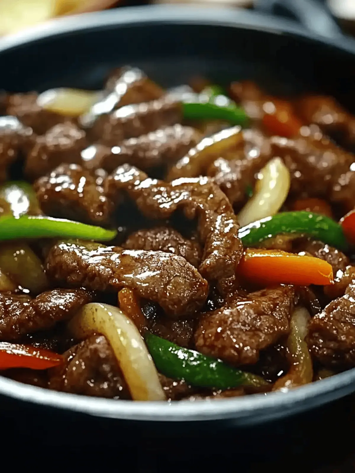 Sizzling Chinese Pepper Steak with Onions