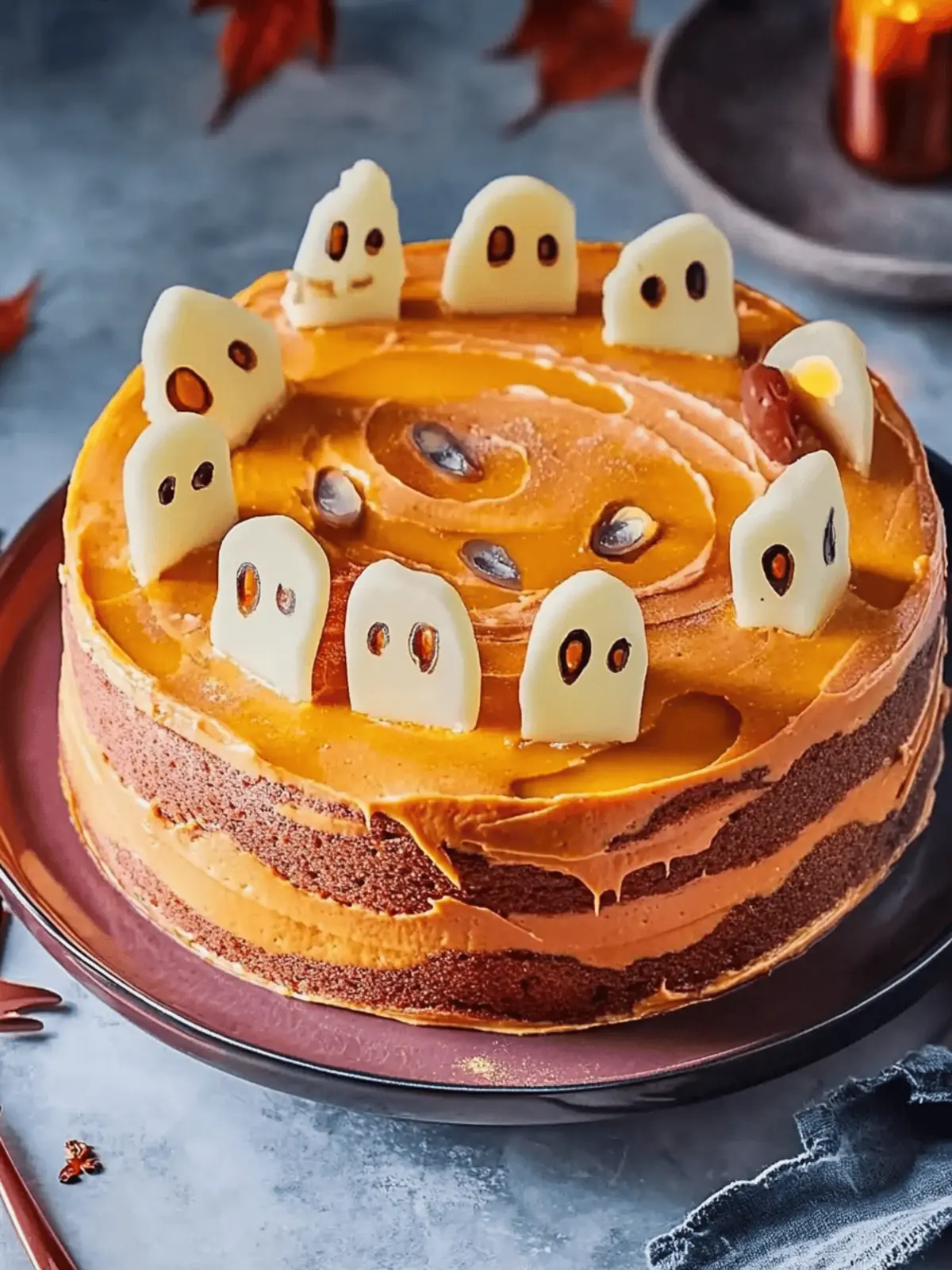 Spiced pumpkin Halloween cake