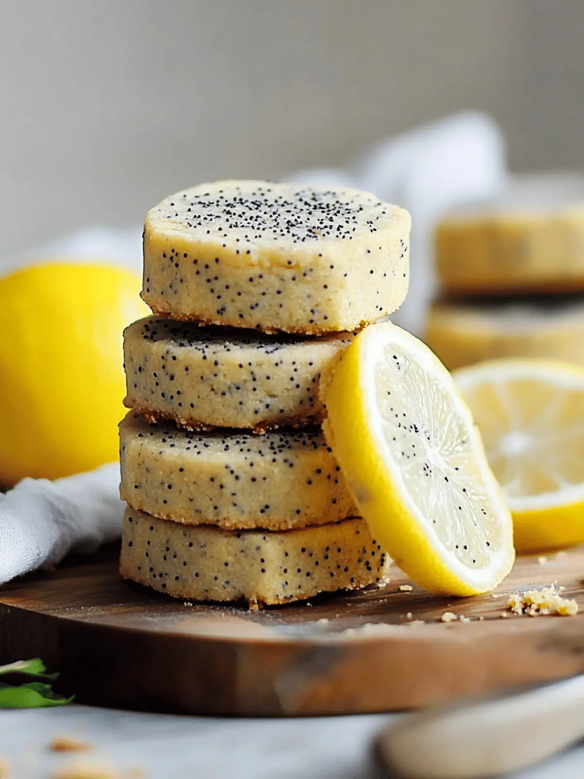 Lemon Poppy Seed Shortbread Cookies