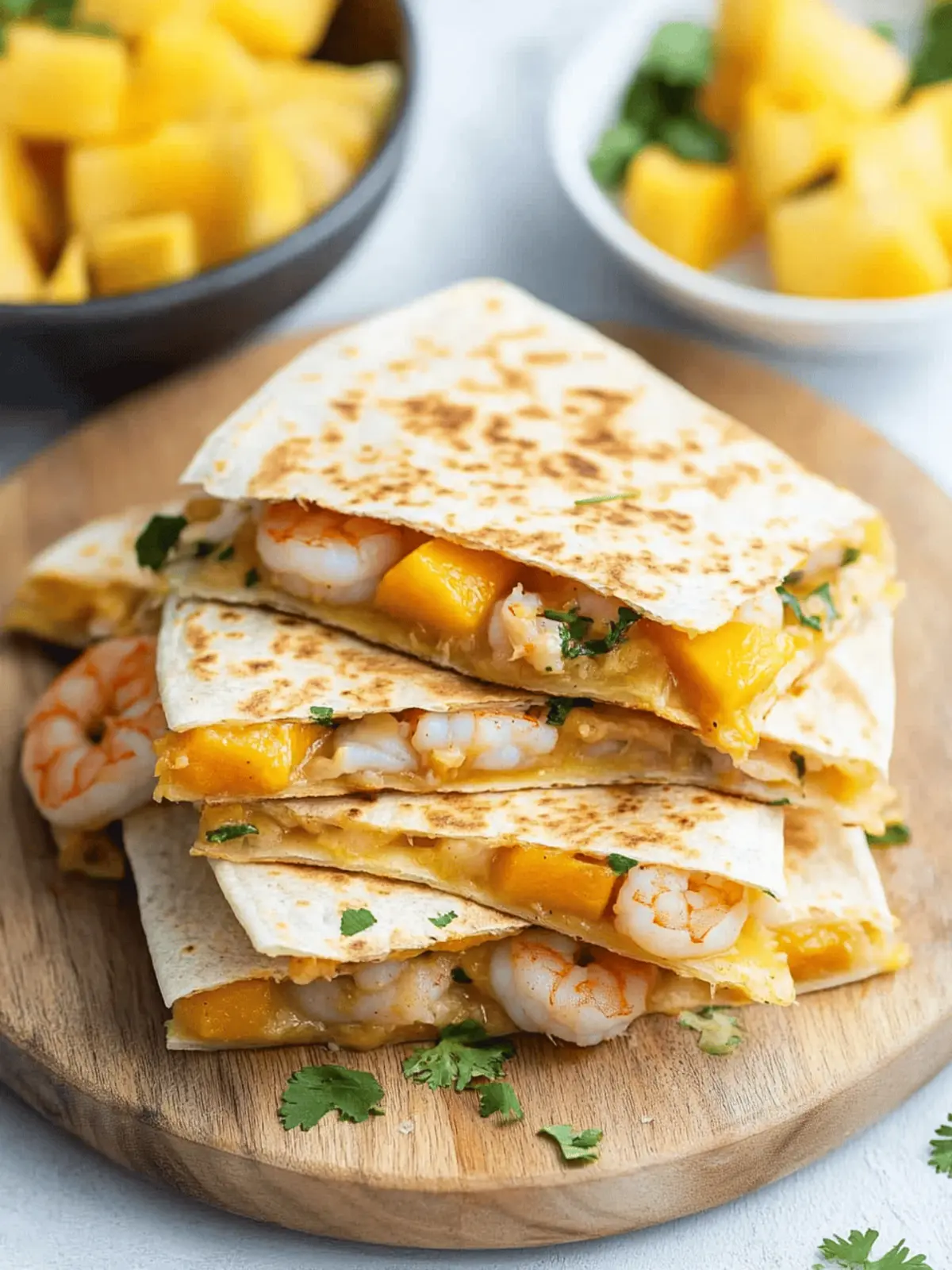 Mango & Shrimp Quesadillas