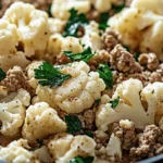 Garlic Butter Ground Turkey with Cauliflower Skillet